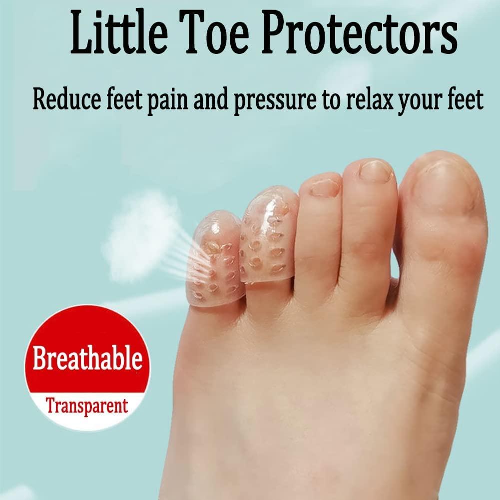 Ujicde Gel Toe Protector Caps, Little Toe Protectors, Silicone Breathable Toe Covers Sleeves for Pinky, Blisters, Corns, Hammer Toes, Friction Pain Relief, Prevent Shoe Rubbing and Friction ( Color : 10PCS ,