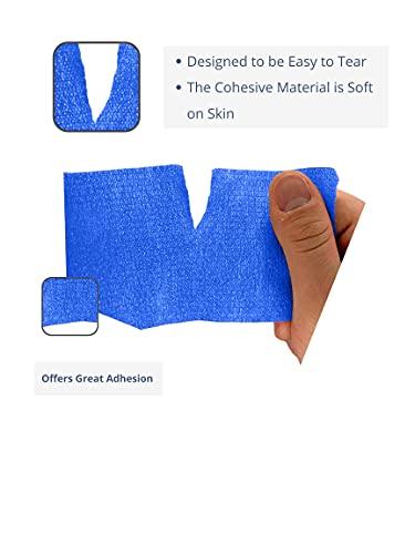 Endure Industries Endure Cohesive Bandage Wrap, Self Adherent Wrap Medical Tape, Adhesive Flexible Breathable First Aid Gauze, Stretchable and Ideal for Athletic Use (1 Inches Width x 5 Yards Length) Pack of 6