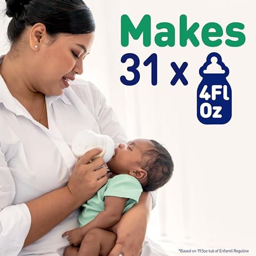 Enfamil Enfamil Reguline Baby Formula, Milk-Based Infant Nutrition, Dual Prebiotics for Soft, Comfortable Stools within 1 Week of Use, Omega-3 DHA for Immune Support, Reusable Powder Tub, 19.5 Oz