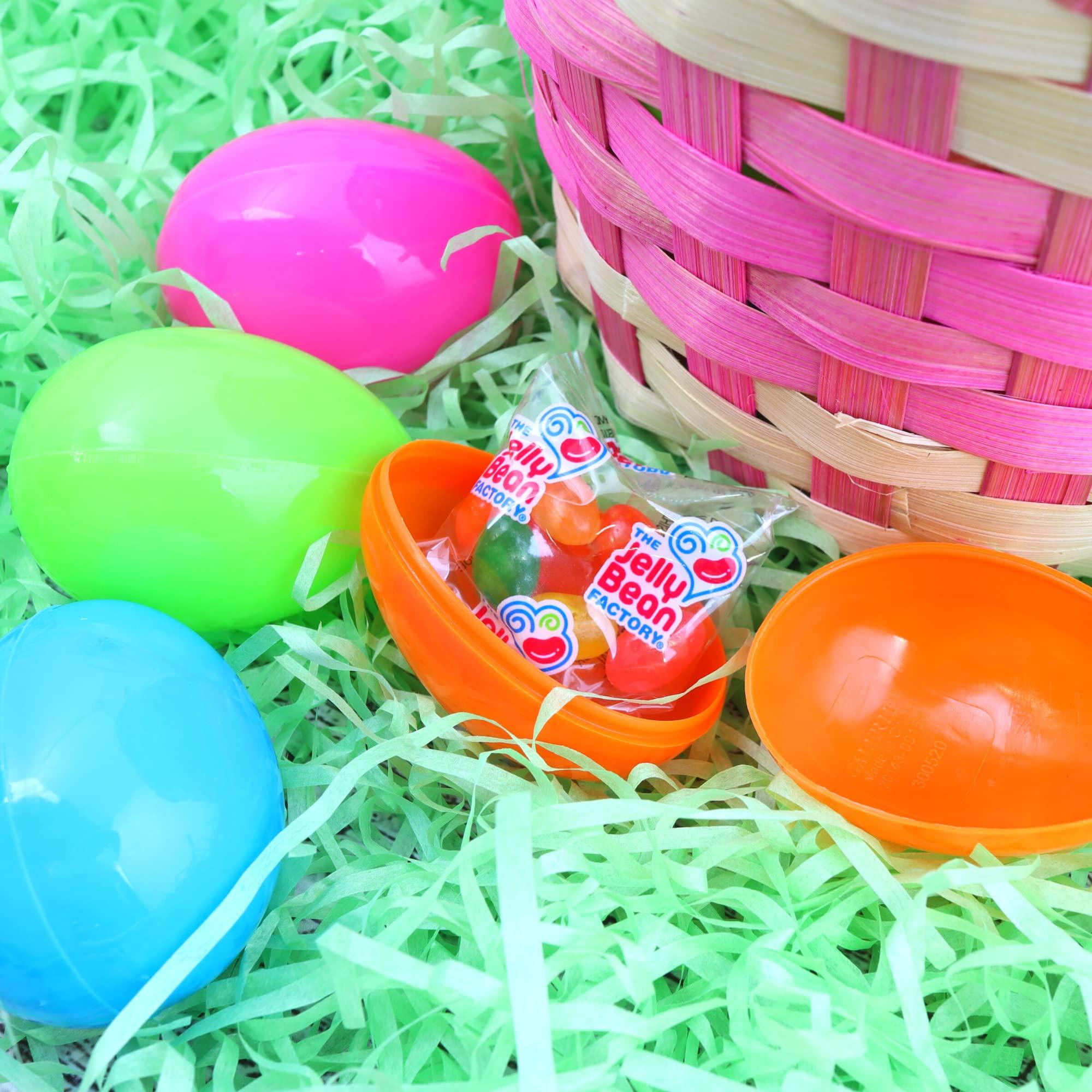 Galerie Bulk Plastic Candy Filled Easter Eggs with Jelly Beans and Stickers, Basket Stuffers, Assorted Bag of 45 (Bag of 45)