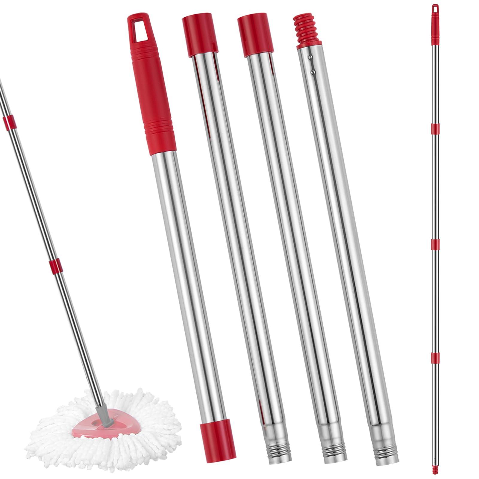 TIDYKITC TIDYKITC Mop Replacement Handle Compatible with Ocedar Mop Head and Broom, 4-Section 30\" to 58\" Spin Mop Stick Compatible with O Cedar Mop Replace Base (Mop Base&Refill not Included)