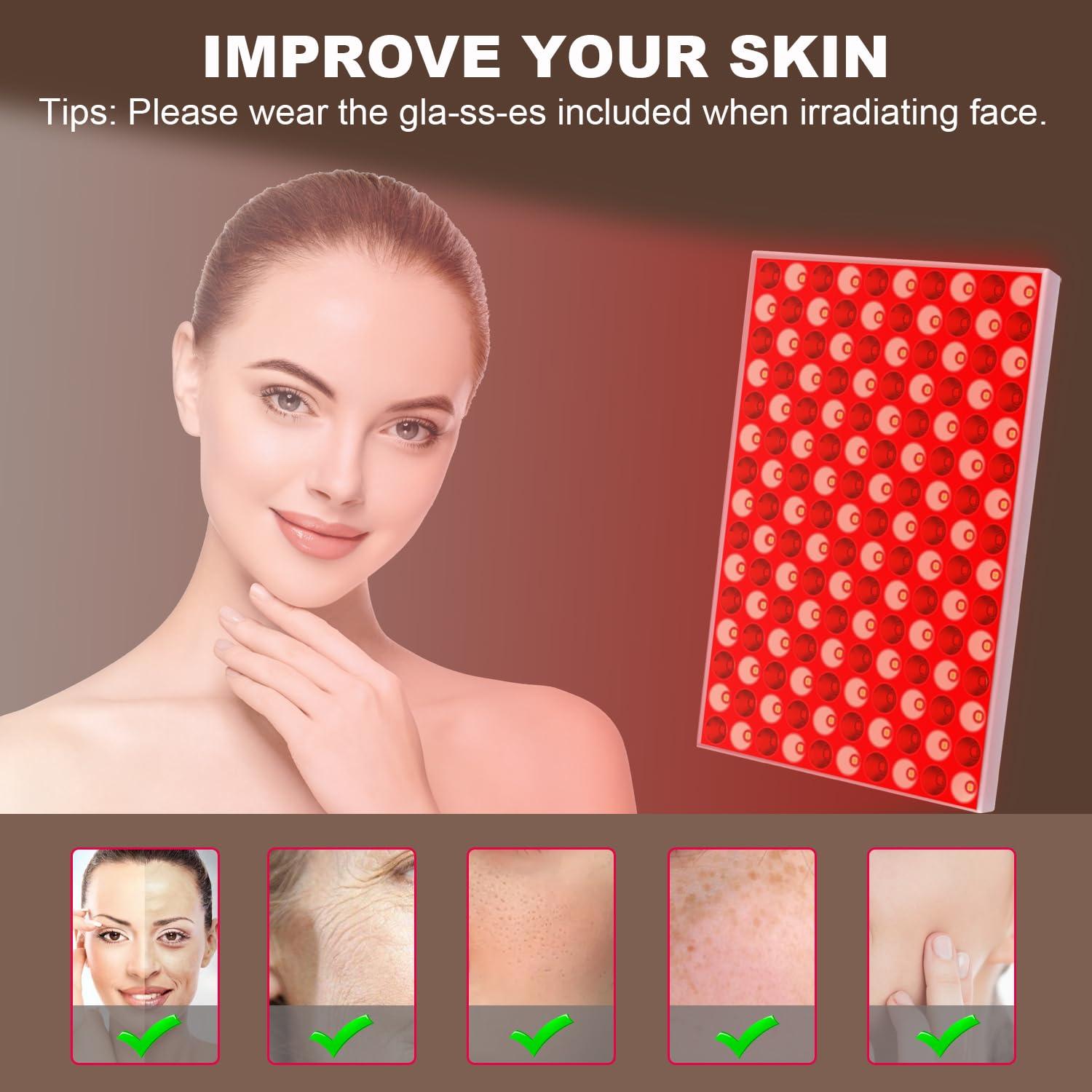 Skylaxy Red Light Therapy Lamp, Red Light Therapy for Body, Infrared Light Therapy Panel for Face with Stand, 660nm Red and 850nm Near Infrared LED Red Light Therapy Device at Home for Face and Body (2 Pack)