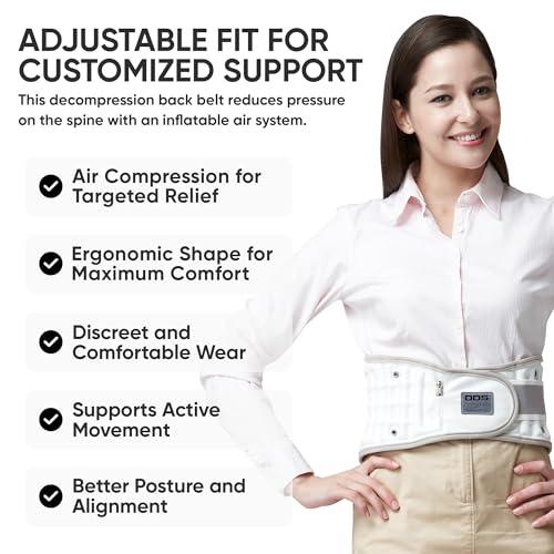 Disc Disease Solutions DDS 300 Decompression Lumbar Back Support Belt for Sciatica, Pneumatic Air Lumbar Traction for Back Pain Relief, Herniated Disc, Lower Back Brace for Women and Men, for Work, Lifting, Driving - Large