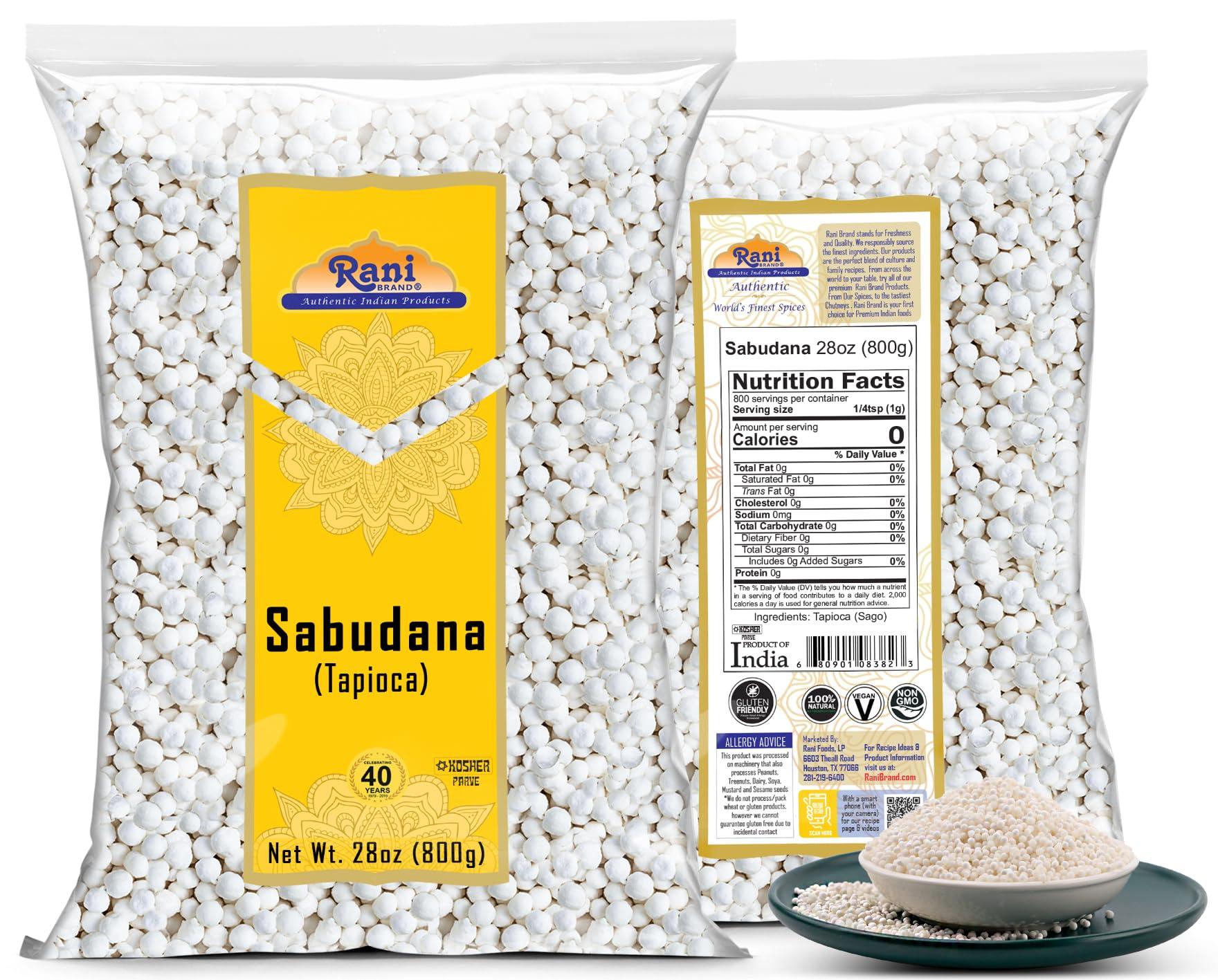 Rani Brand Authentic Indian Products Rani Sabudana (Tapioca / Sago) Pearls 28oz (800g) ~ All Natural | Vegan | No Colors | NON-GMO | Indian Origin