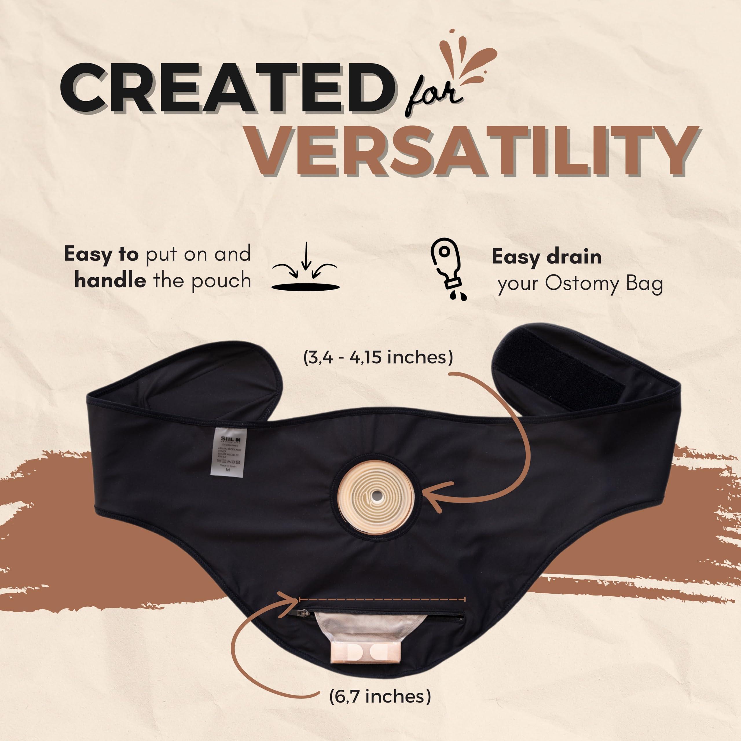 SIIL SIIL Stoma Belt For Men & Women Black Stoma Bag Covers for Colostomy Ileostomy & Urostomy, Stoma Support Belt Compatible w/Convatec Coloplast Hollister & Other Stoma Bags, Sports & Swimming Belt XXXL