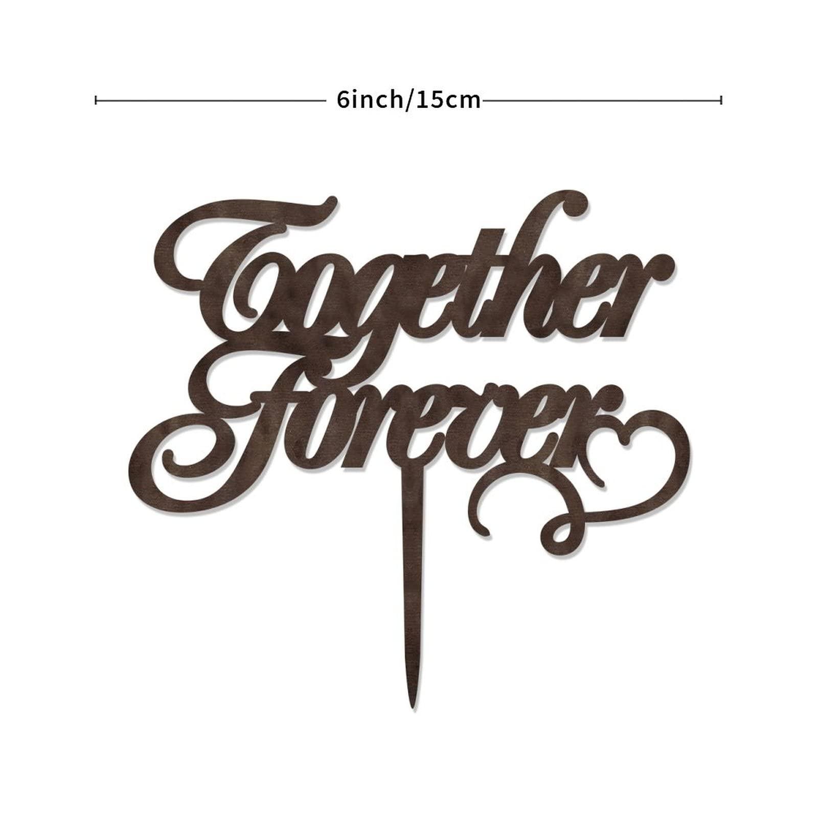 YJHLBHDIAN Together Forever Cake Toppers Anniversary Cake Toppers Mr & Mrs Wedding Cake Topper Married Cake Topper Rustic Wedding Gift Custom Last Name Cake Decorations Wood Brown Cake Topper