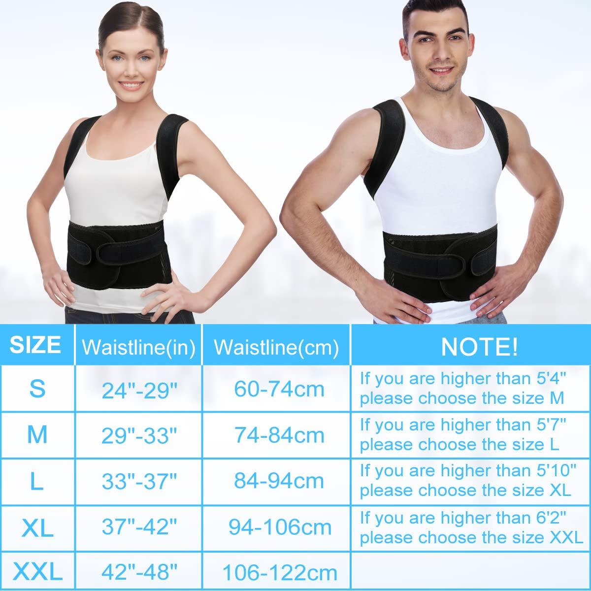 PAZAPO Posture Corrector for Men&Women - Back Brace for Lumbar Support and Upright - Breathable Back Straightener Back Corrector Posture Improve and Neck, Back, Shoulder Pain Relieve (Small(24-29 Inches))