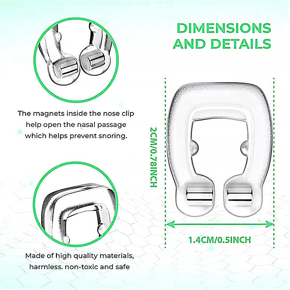 Generic Quiet Anti Snoring Devices, Comfortable Magnetic Snore Stopper, Anti Snoring Nose Clip, Effective Stop Snoring Device for a Better Sleep Apnea, Suitable for Man and Women, 4PCS