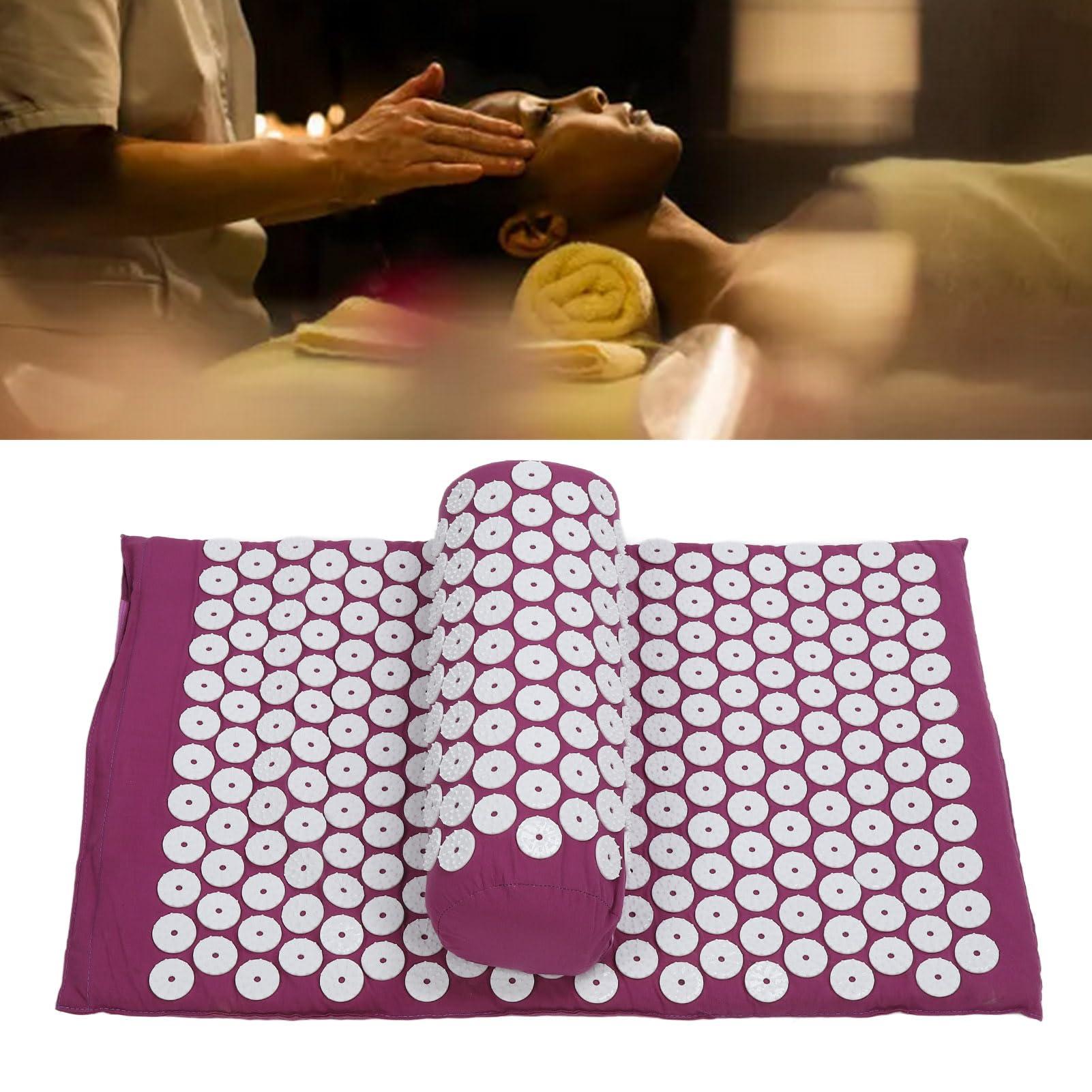 Yosoo Acupressure Mat Pillow Set Acupressure Pillow Muscle Relaxation Acupressure Mat Acupressure Massage Pad Acupressure Mat Pillow Set for Muscle Relaxation and Stress Reduction