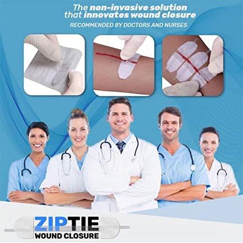 GUAIX 3Pcs White Outdoor Hemostatic Adhesive Close Wounds Painless Laceration Patch Zip Tie Wound Closure Zip Stitches Medical Bandage Band Aid(Small)