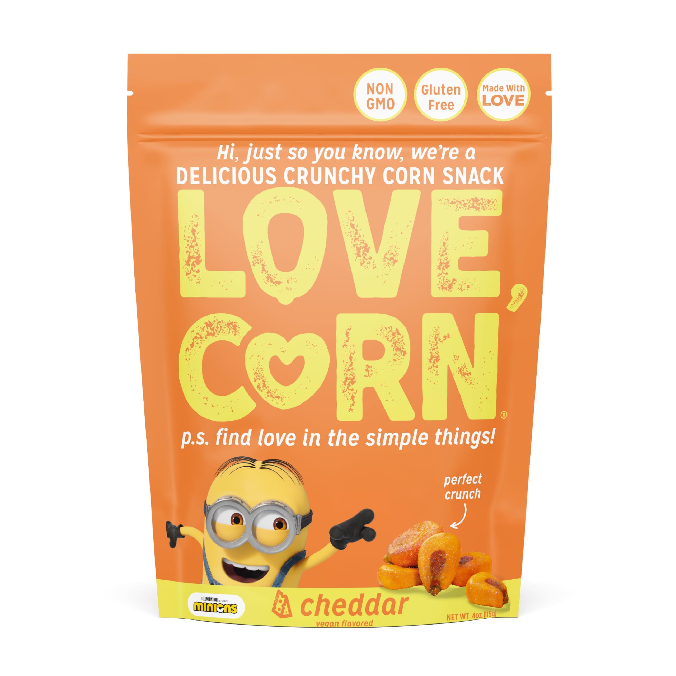 LOVE CORN LOVE CORN Cheezy 4oz x 1 bag - Delicious Crunchy Corn - Healthy Family Snacks - Gluten Free, Kosher, NON-GMO - Alternative for Chips, Nuts, Crackers & Pretzels - Perfect for Charcuterie Boards