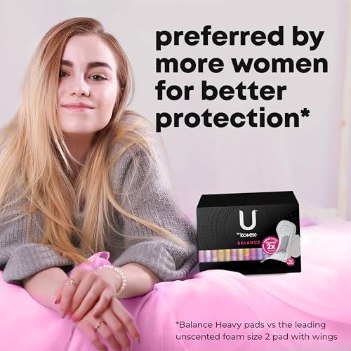 U by Kotex U by Kotex Balance Ultra Thin Overnight Pads with Wings, 78 Count (6 Packs of 13) (Packaging May Vary)