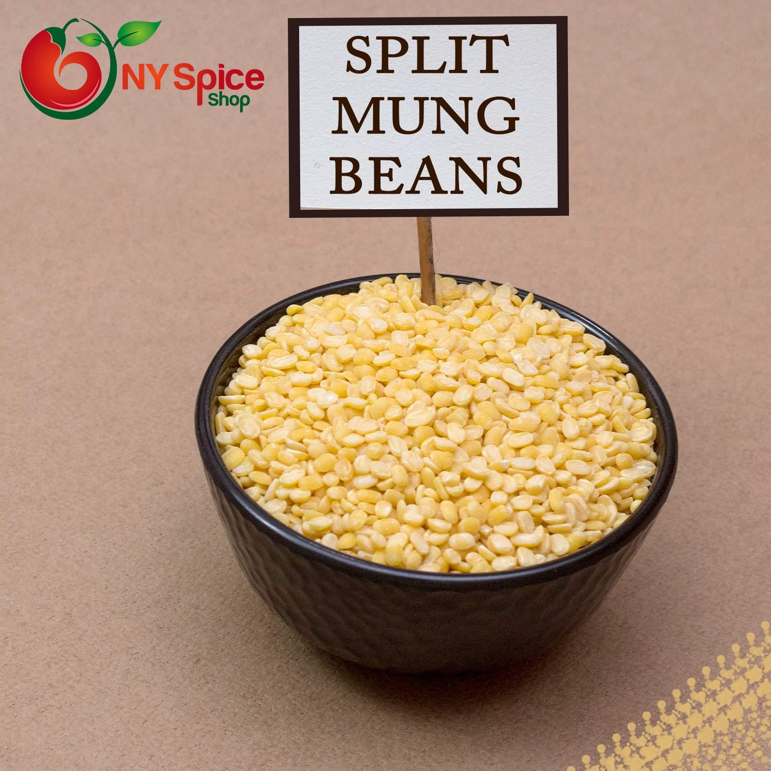 NY Spice Shop NY SPICE SHOP Split Mung Beans 5 Pound Yellow Mung lentils Split Mung Dal (without Skin) Moong Dal Beans Protein & Fiber Rich lentils - Best for Cooking & kitchari