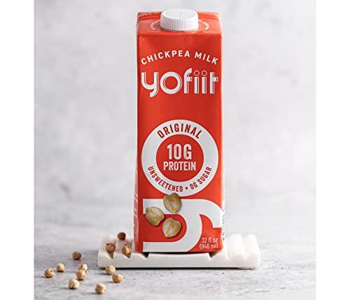 YoFiit Yofiit Original Unsweetened Plant Based Milk with Pea Protein and Flax - More Protein than Almond Milk - Non Dairy Coffee Creamer, Vegan & Shelf Stable | 10g Protein - 6 Pack