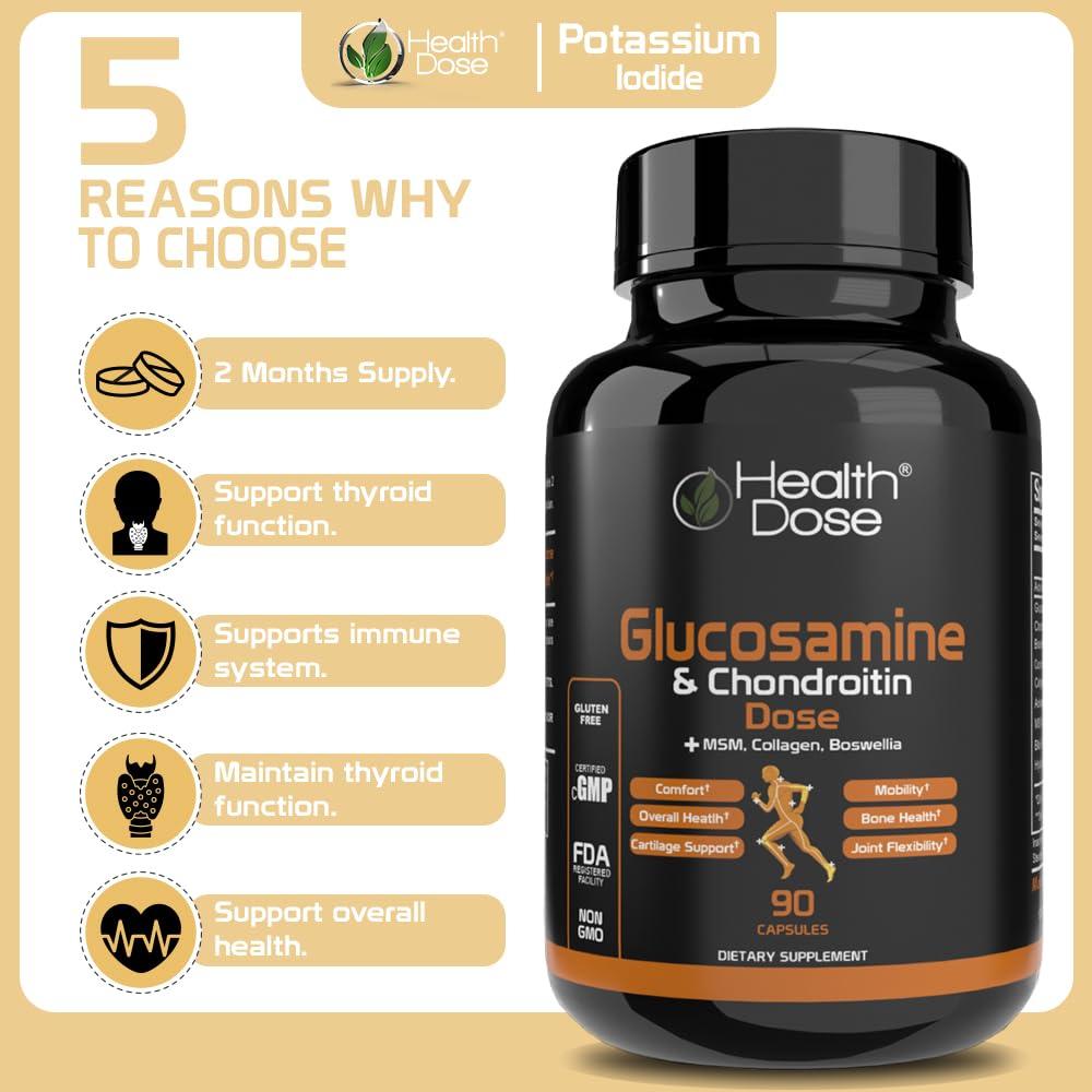 Health Dose Health Dose Potassium + Iodide (KI) Tablets 130mg 140 Tablets for Thyroid Support, Cellular Metabolism & Electrolyte Balance Non-GMO, Gluten-Free, GMP Certified, Pack of 2