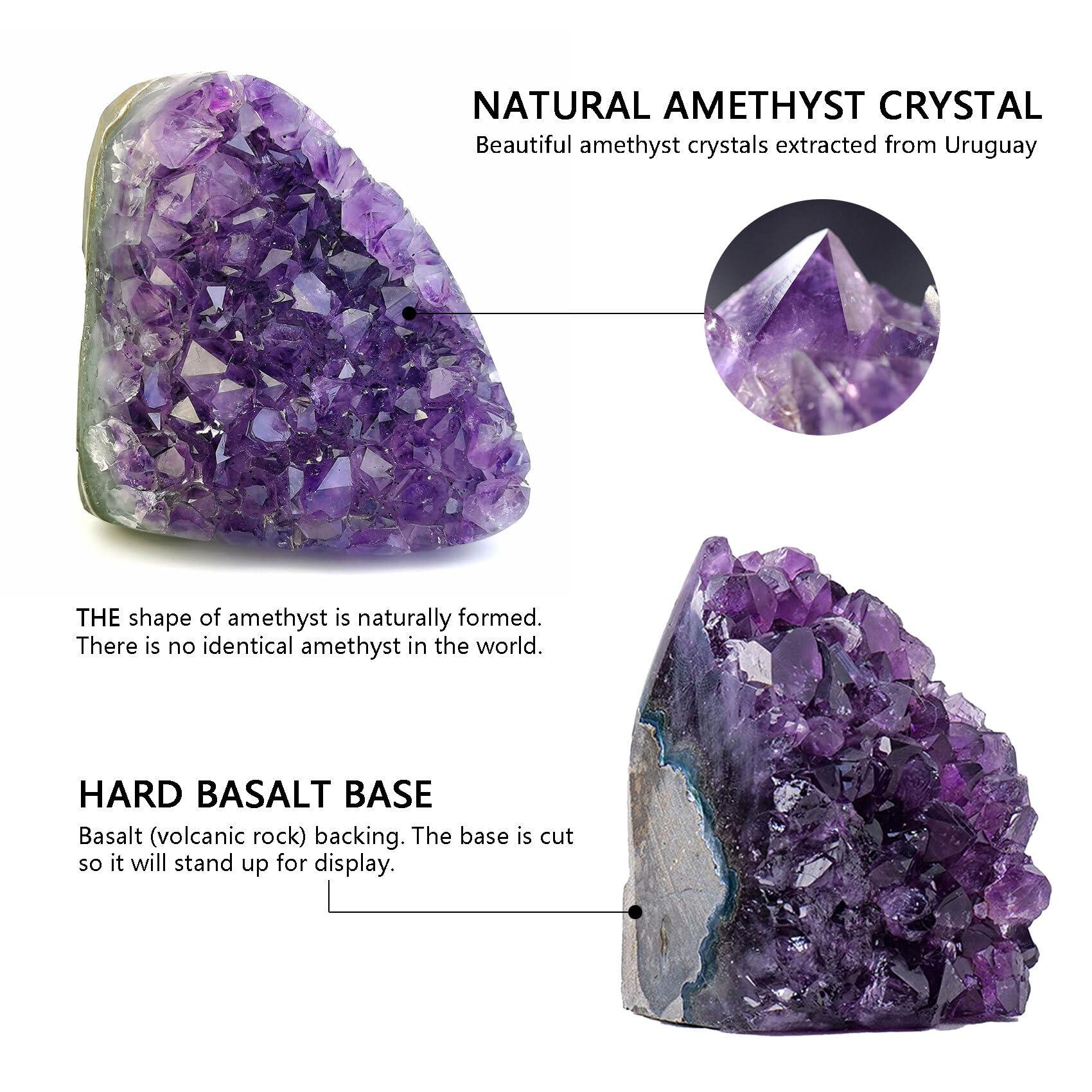 WAFUNNE Amethyst Crystal Geodes Purple Crystals Rock Cluster Quartz Raw Healing Crystals 6-7LB