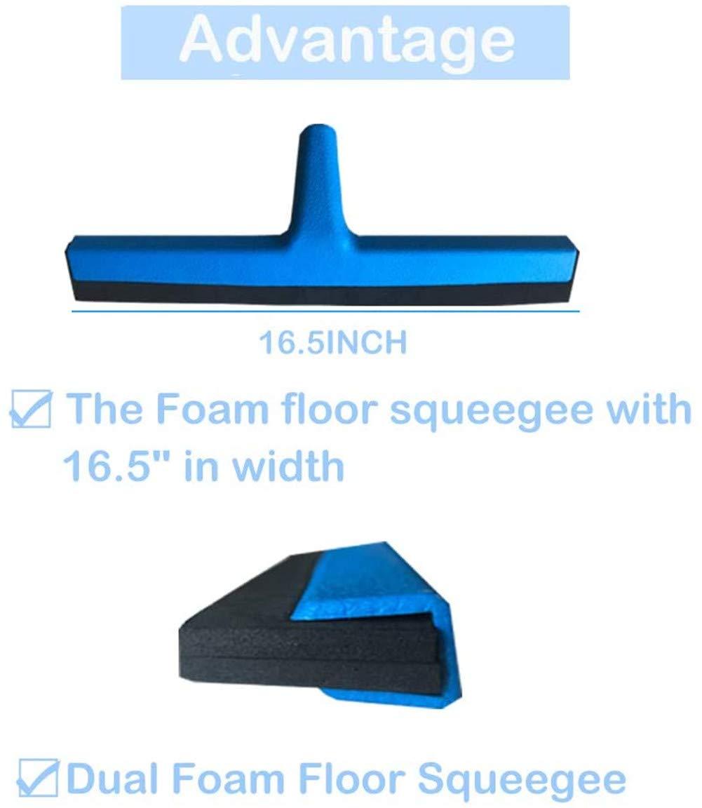 Thstheaven Thstheaven Floor Squeegee with Long Handle - 129cm Extendable Concrete Floor Cleaner Wiper, Wide Water Pusher Foam Broom Squeegy for Garage, Deck, Shower, and Outside Windows