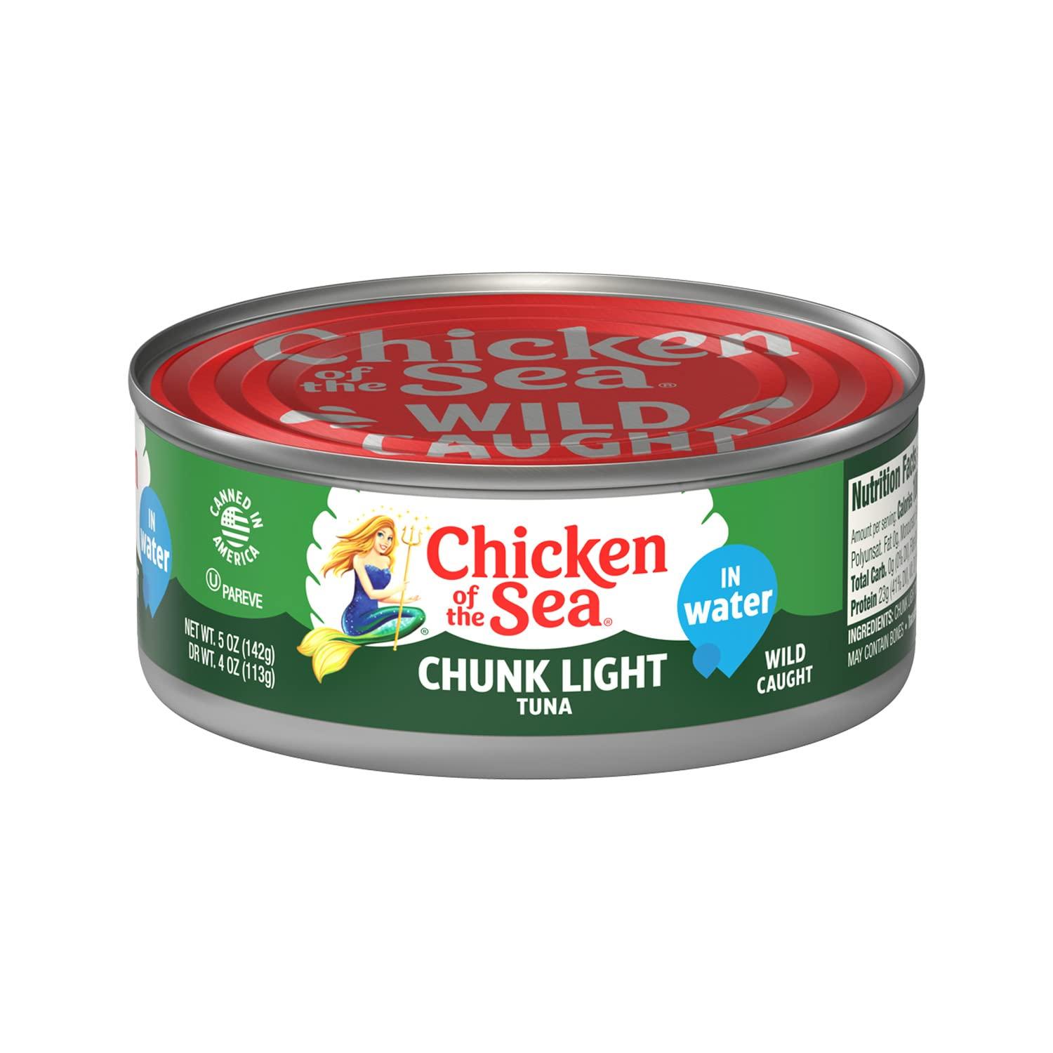 Chicken of the Sea Chicken of the Sea Chunk Light Tuna in Water, 5 Ounce Cans (Pack of 10), Wild Caught Canned Tuna