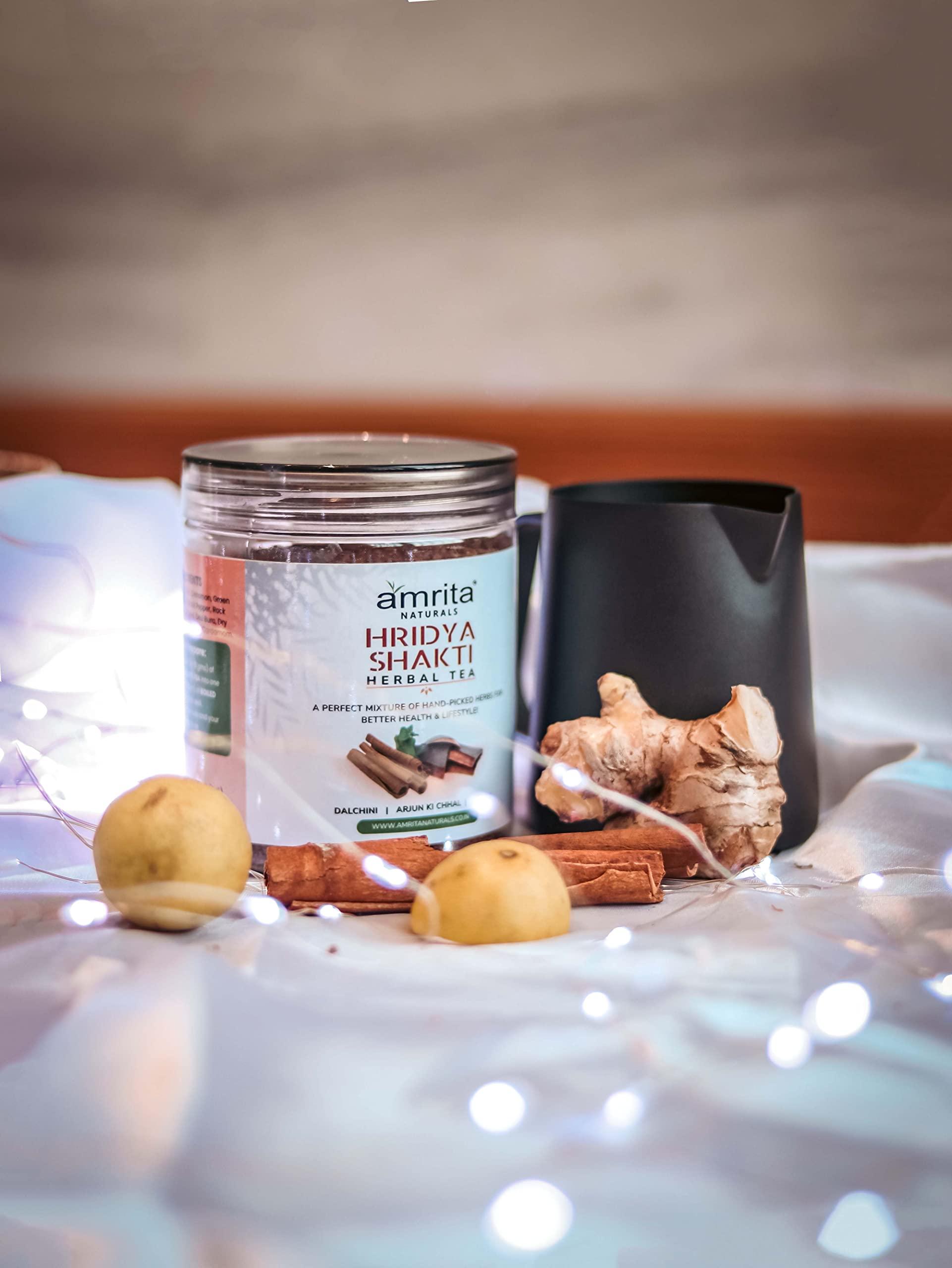 Amrita Naturals Amrita Naturals Hridya Shakti Herbal Tea - Gluten-Free, Vegan, Natural Instant Arjun Bark Hridyashakti Tea with No Artificial Colors & Flavors - 0.55 lb - 250 Gram - Pack Of 2