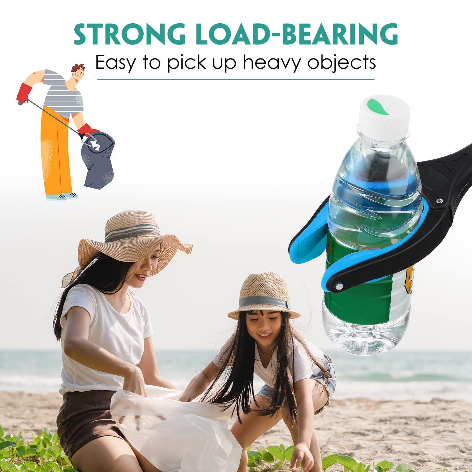 Zopeal 6 Pack Trash Grabber Reacher Tool for Elderly, 32\" Foldable Trash Picker Upper Grabber Long Handy Mobility Aids Lightweight Reaching Tool for Pick Up Stick Arm Extension Litter Claw Picker (Blue)