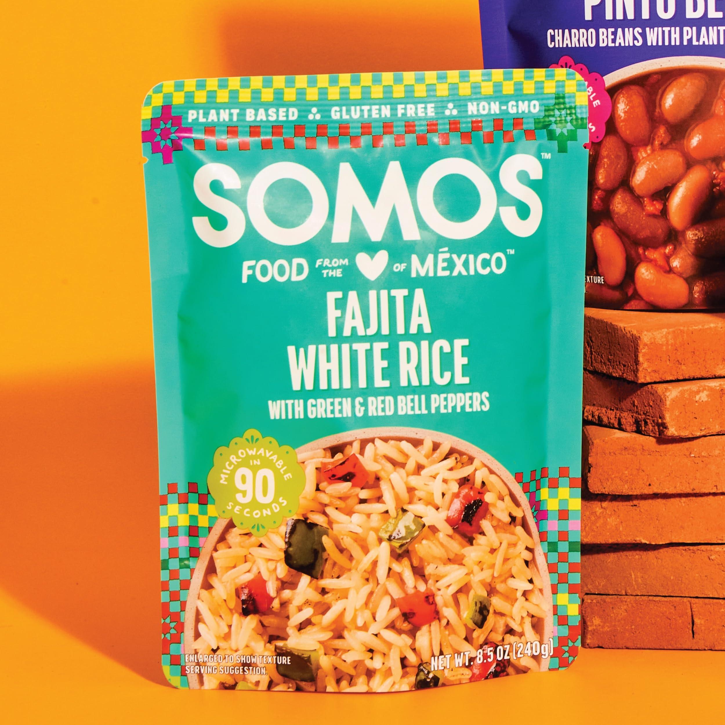 SOMOS SOMOS Fajita White Rice - Gluten Free, Vegan, Non-GMO & Microwavable - Authentic Mexican Flavor, Healthy & Convenient Meal - Perfect for Burrito Bowls, Tostadas & More | 8.8 oz (Pack of 6)