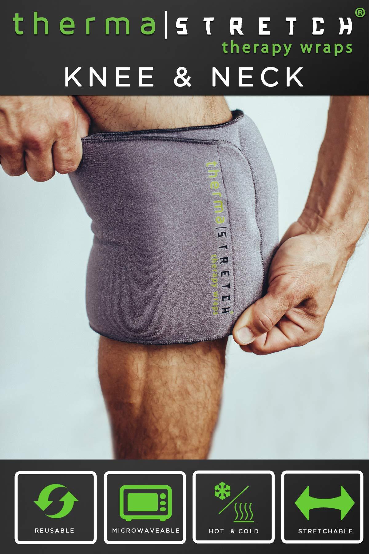 Therma-Stretch Therma-Stretch Knee Joint & Neck Microwaveable Wrap for Pain Relief, Best for Tendinitis, Knee Pain, ACL Ligament Injury, Soreness | Comfortable Hot Cold, Physical Therapy, Stretchable Compression