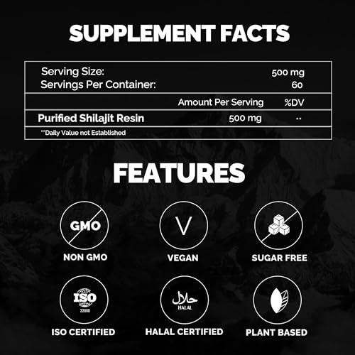 VitaliZen VitaliZen Pure Himalayan Organic Shilajit Resin | 100% Authentic & Natural | 30 Grams (1 Month Supply) | Grade-A Shilajit Supplement | Contains Fulvic Acid & Trace Minerals for Energy & Immune Support