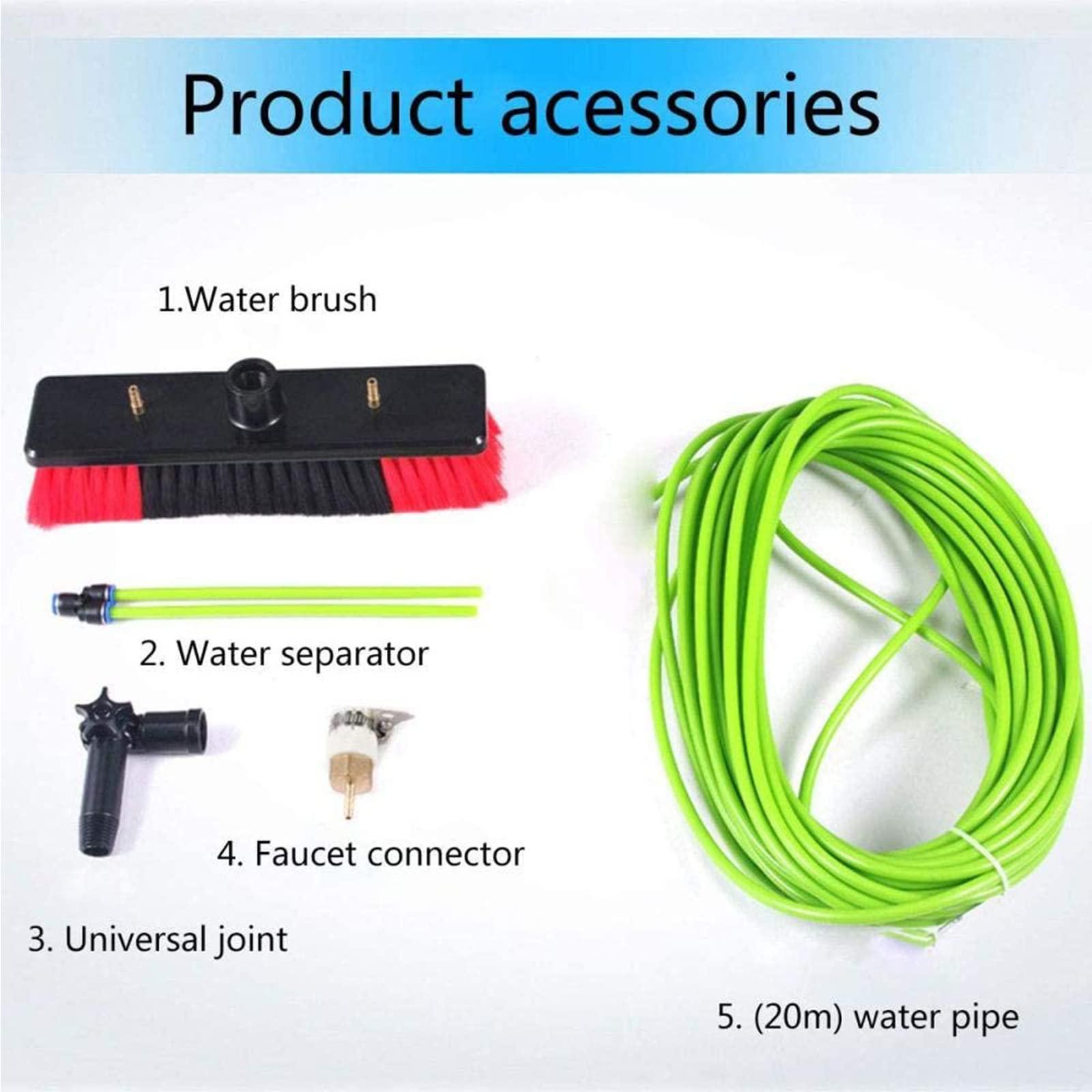 NMDCDH 5m-12m Extension Pole Squeegee Window Washer Combo Telescopic Pole for Window Cleaning Pole Water Brush Extendable Cleaner Conservatory Roof for Photovoltaic Panel Cleaning?0cm Brush Head?