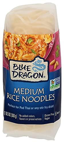 Blue Dragon Blue Dragon Medium Rice Noodles, 10.58 Oz (Pack of 4), Two Ingredients, Gluten Free, Vegan