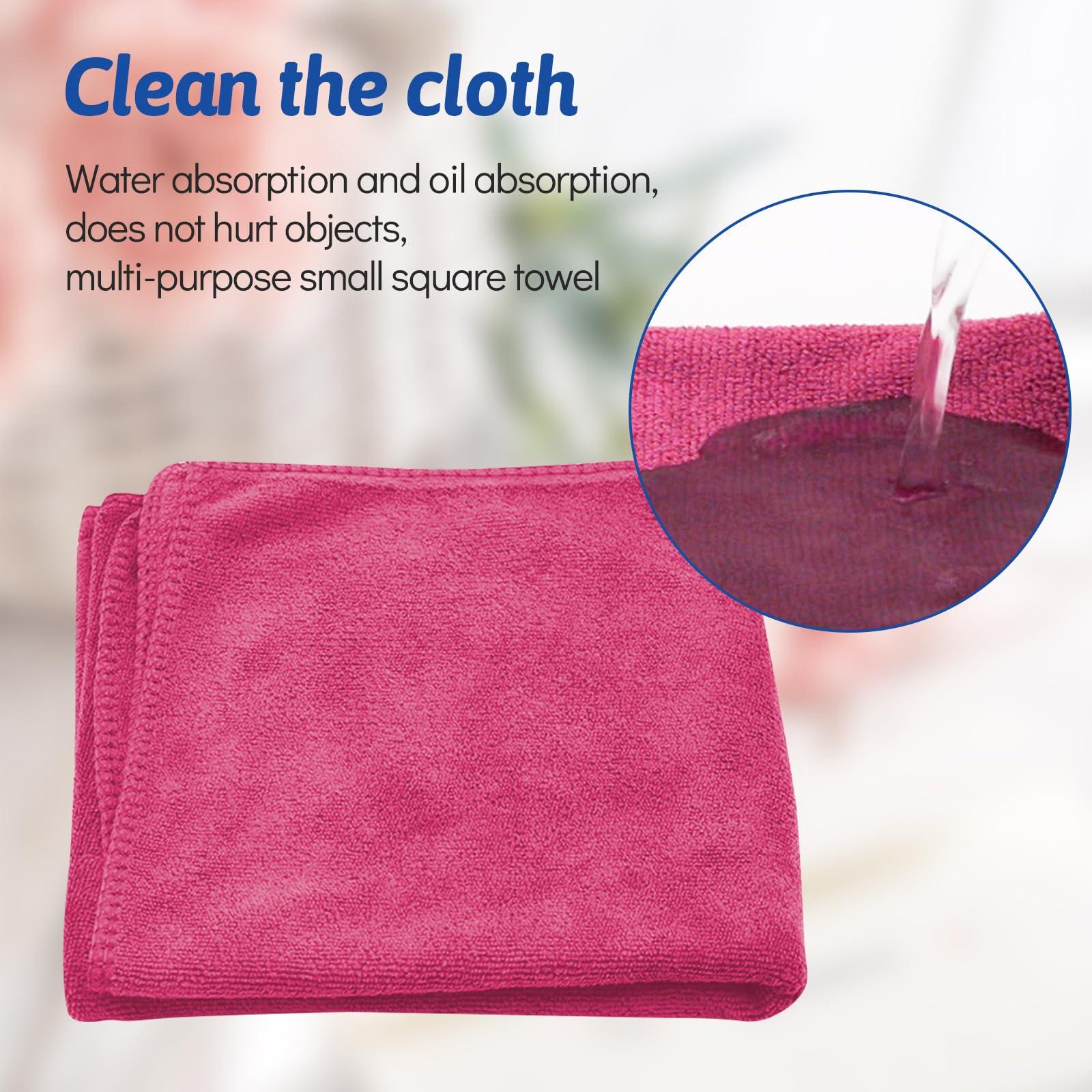 Ttarxug Ttarxug Microfiber Cleaning Cloths, Premium All-Purpose Car Cloth, Lint Free, Scratch-Free, Absorbent Cleaning Towel for Cars, SUVs, House, Kitchen, Window, Gifts(10in.x10in.) (Rose red, 100)
