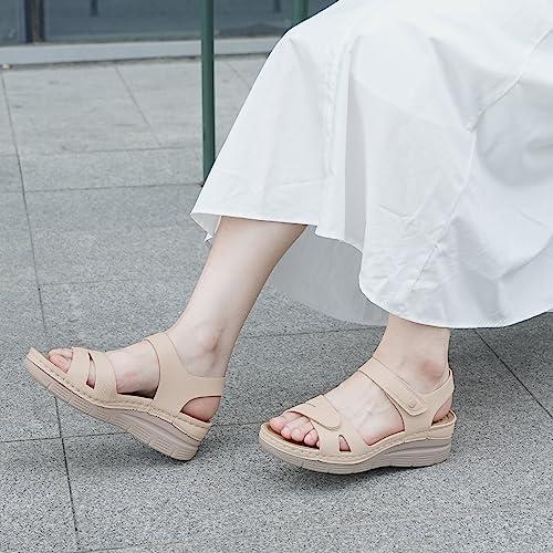 Ortho+rest Ortho+rest Women Arch Support Walking Sandals Comfortable Orthotic Sandals (8,Beige)