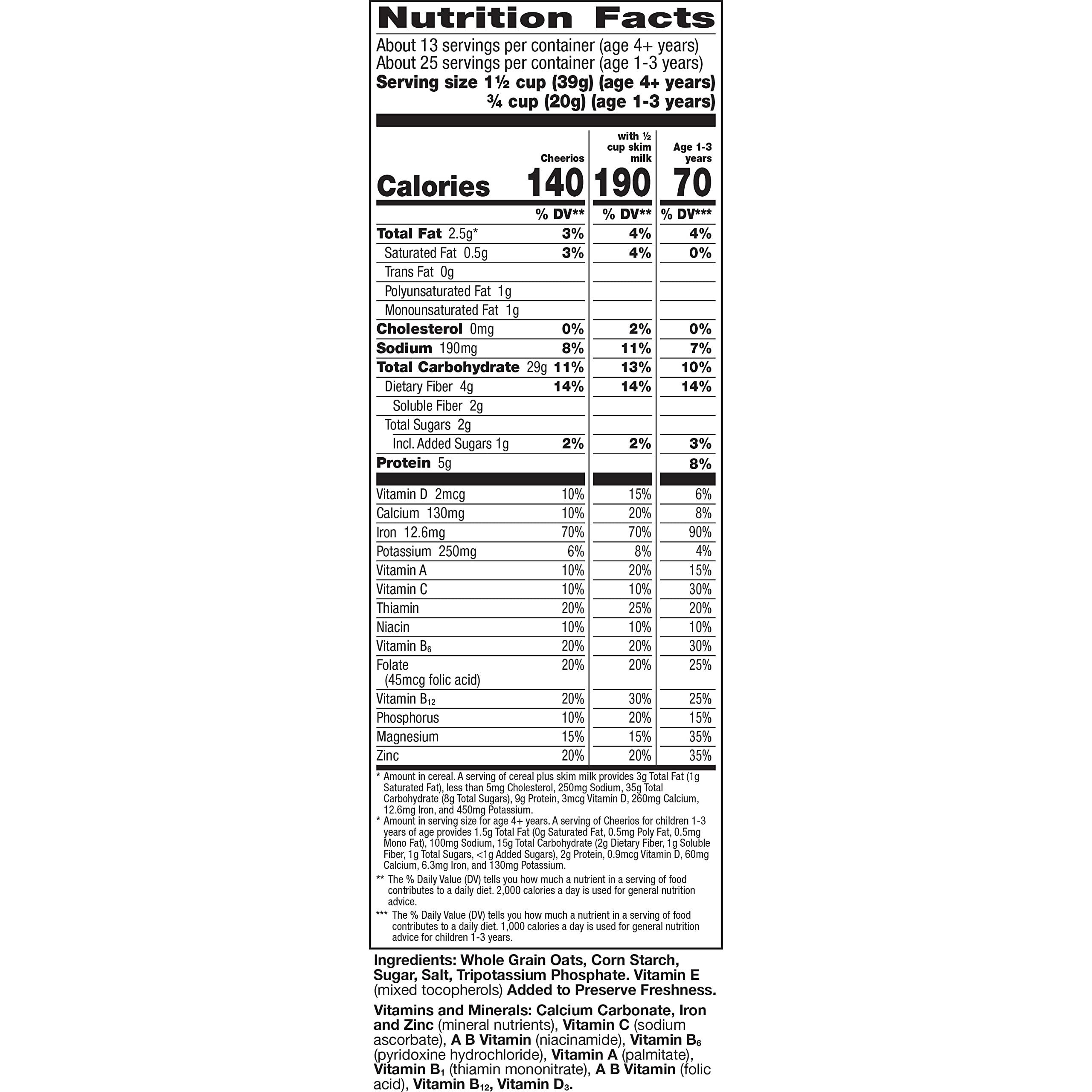 Cheerios Cheerios Whole Grain Oats Cereal Gluten Free, 18 Oz (Pack Of 10)