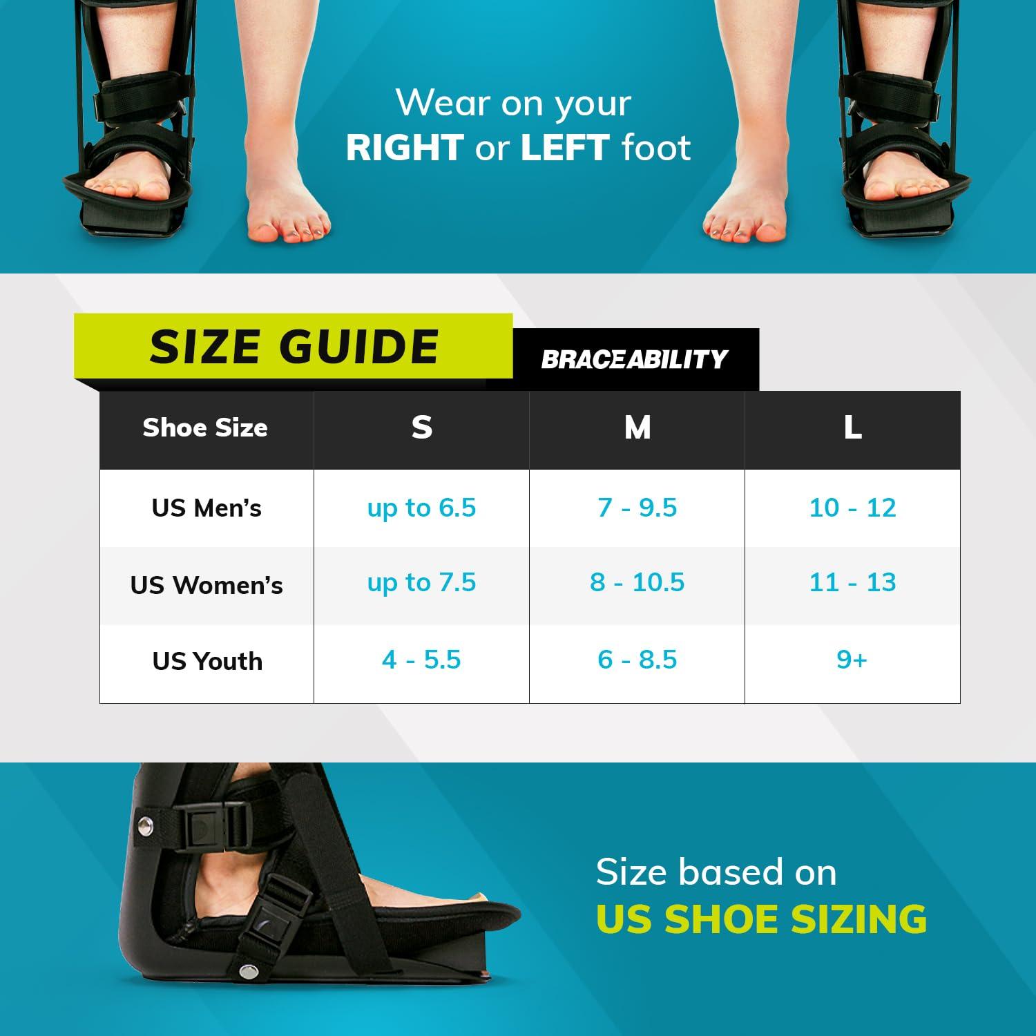 BraceAbility BraceAbility Sleeping Stretch Boot - Plantar Fasciitis Night Foot Splint Adjustable Achilles Tendonitis Brace for Fascia, Tendon and Calf Stretching, Heel and Bone Spur or Arch Pain Treatment (Small)