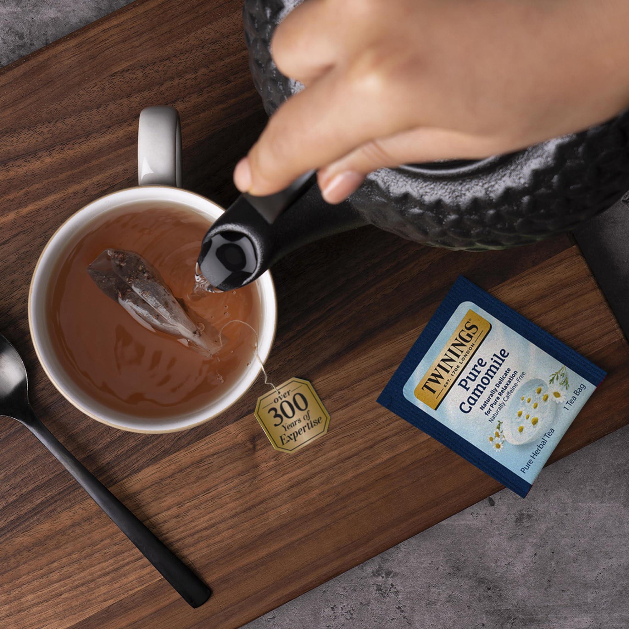 Twinings Twinings Pure Camomile Herbal Tea Individually Wrapped Bags, 20 Count (Pack of 6), Naturally Caffeine-Free, Enjoy Hot or Iced | Packaging May Vary