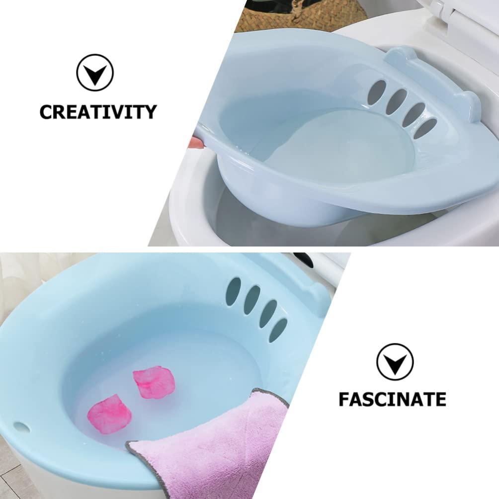 Toddmomy Toddmomy Sitz Bath Toilet Seat for Hemorrhoids Pregnant Women Postpartum Care Plastic Private Parts Washing Basin Blue