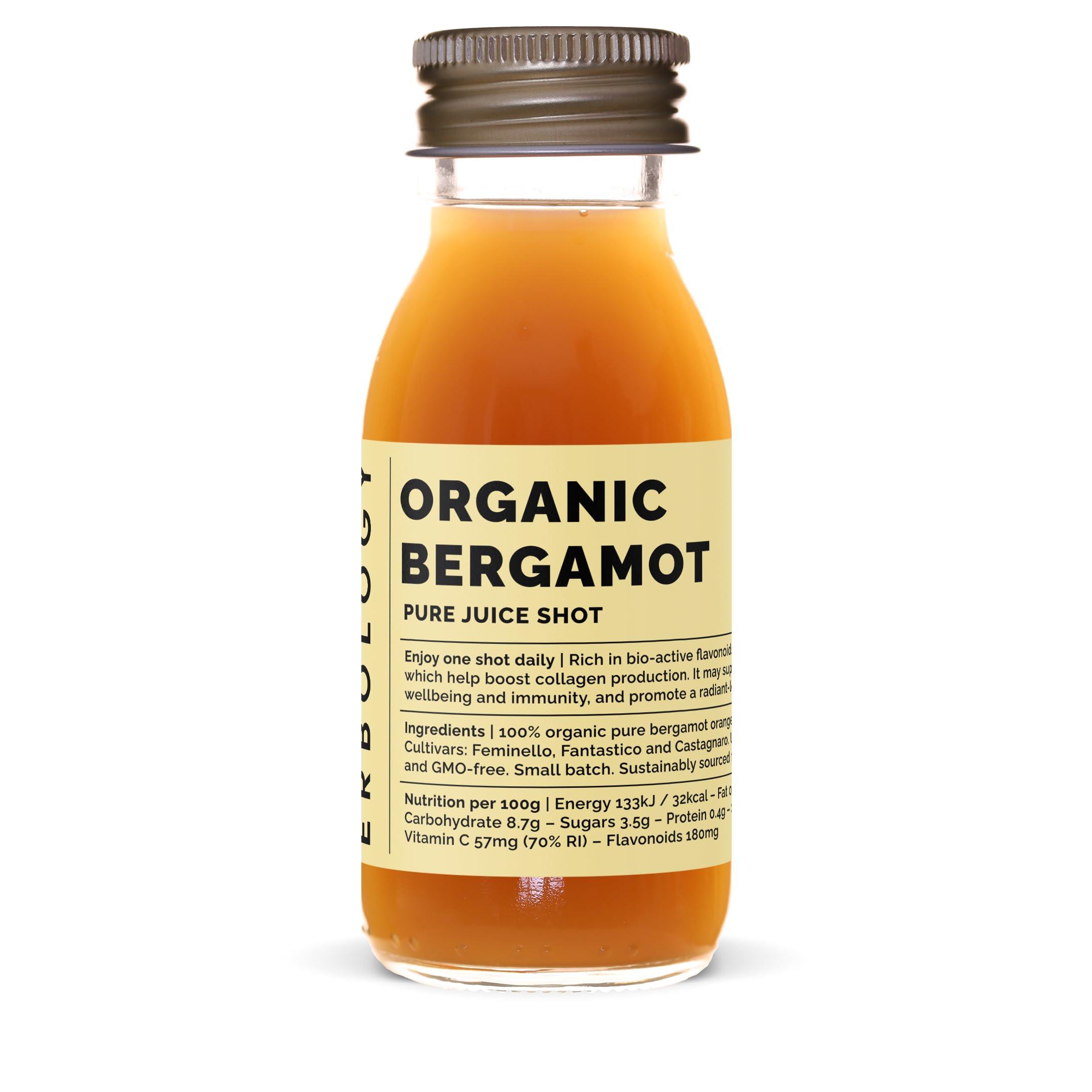 Erbology 100% Organic Bergamot Juice 12 Daily Shots (2 fl oz) - Supports Immunity and Collagen Production - High in Vitamin C and Bio-active Flavonoids - Straight from Farm in Italy - Undiluted - No Added Suga