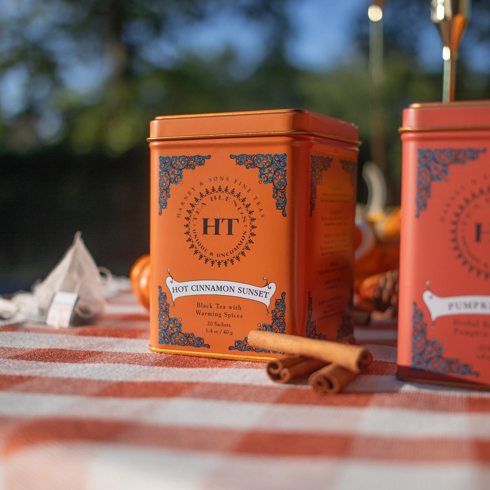 Harney & Sons Harney & Sons Caffeinated Hot Cinnamon Sunset Black Tea with Orange and Cloves Tin 20 Sachets (Pack of 1)