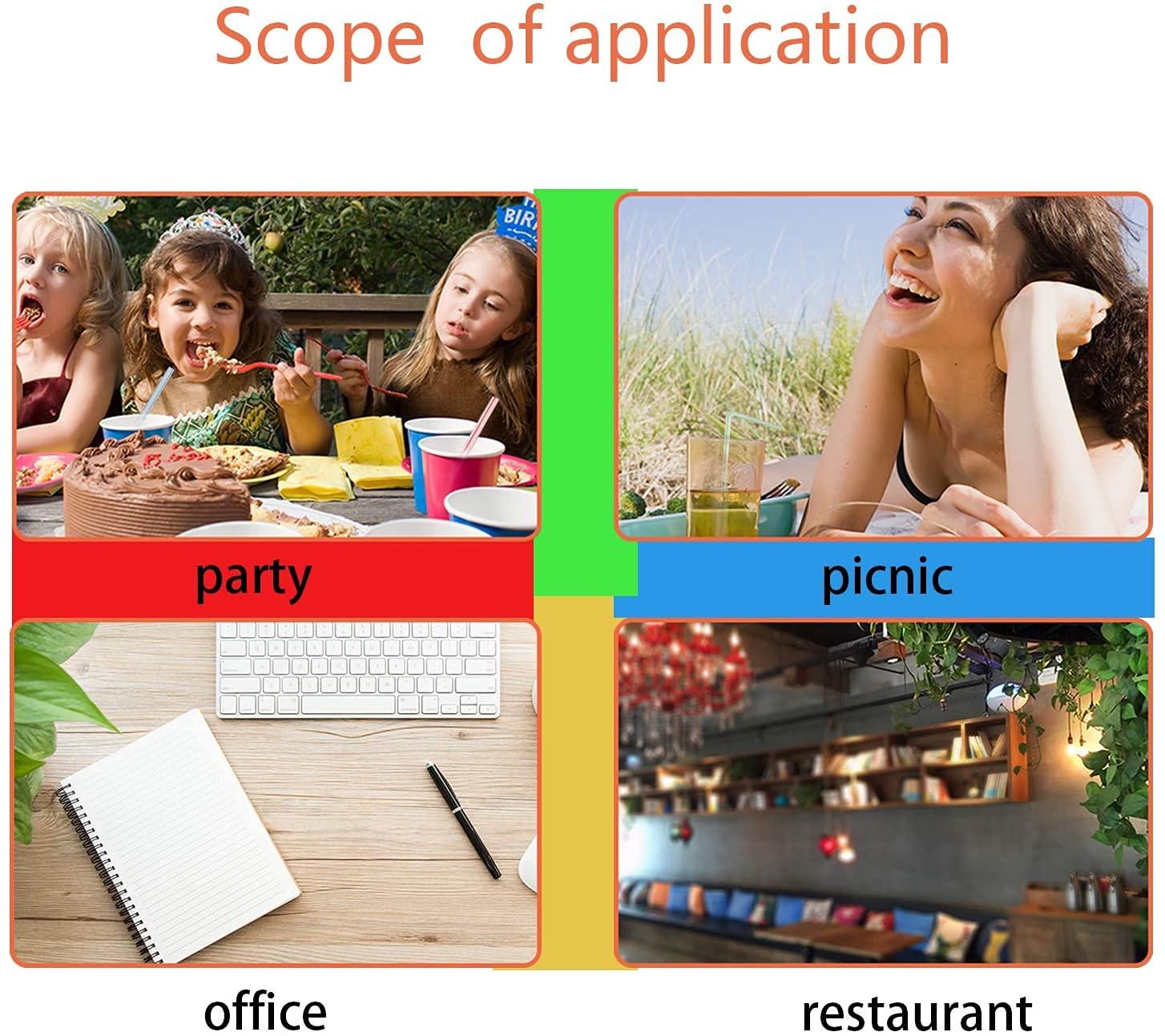 Kyllog 600pcs Plastic Drinking straws, Flexible straws, 8" Long, Stripes Multiple Colors Straws,suitable for various drinks, juice, milk, tea, cocktails, parties, daily use (600pcs)