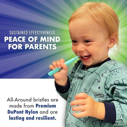 Brilliant Brilliant Oral Care Baby Toothbrush with Soft Bristles and Round Head, for a Toddler Approved, Easy to Use All-Around Clean Mouth, Ages 0-2 Years, Blue, 1 Pack