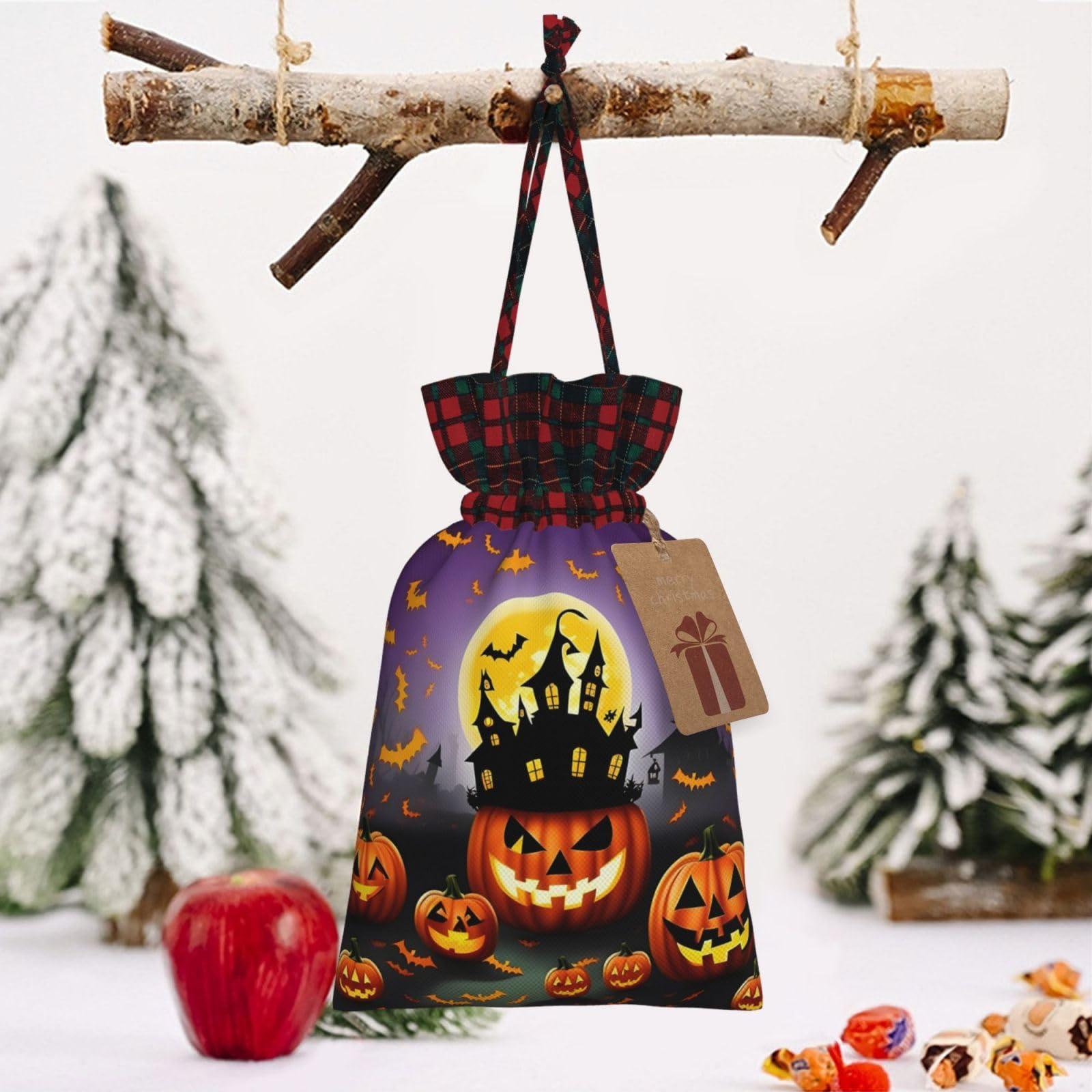 Ogniwo Ogniwo Happy-Halloween-Day-Trick-Or-Treat Xmas Gift Bags, Candy Bags For Wrapping Gifts For Halloween, Birthday, Wedding,8.3 X 11.8 In