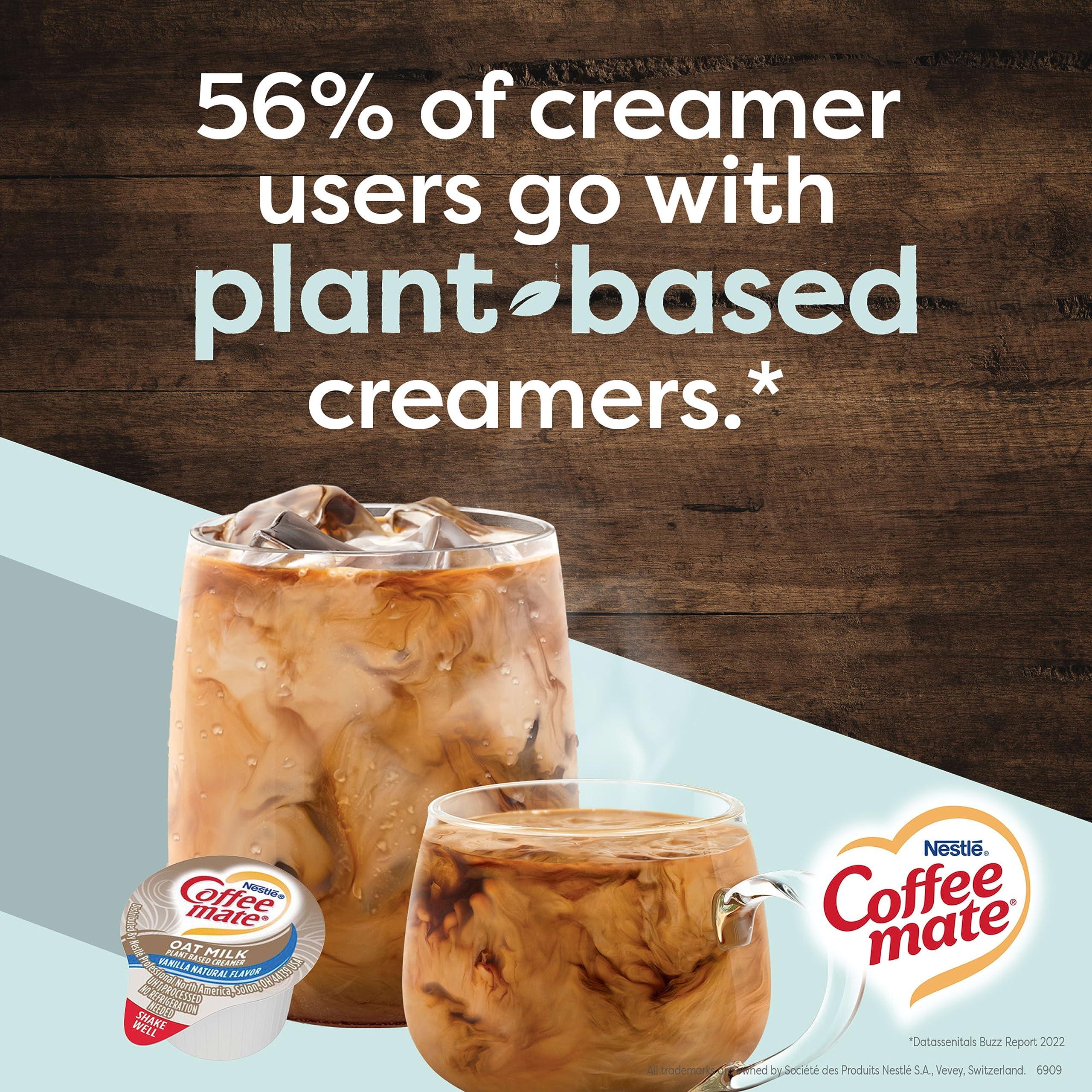 Nestle Coffee mate Nestle Coffee mate Coffee Creamer, Oat Milk, Vanilla Natural Flavor, Liquid Creamer Singles, Plant-Based, Non Dairy, No Refrigeration, 0.375 fl oz Tubs (Pack of 200)