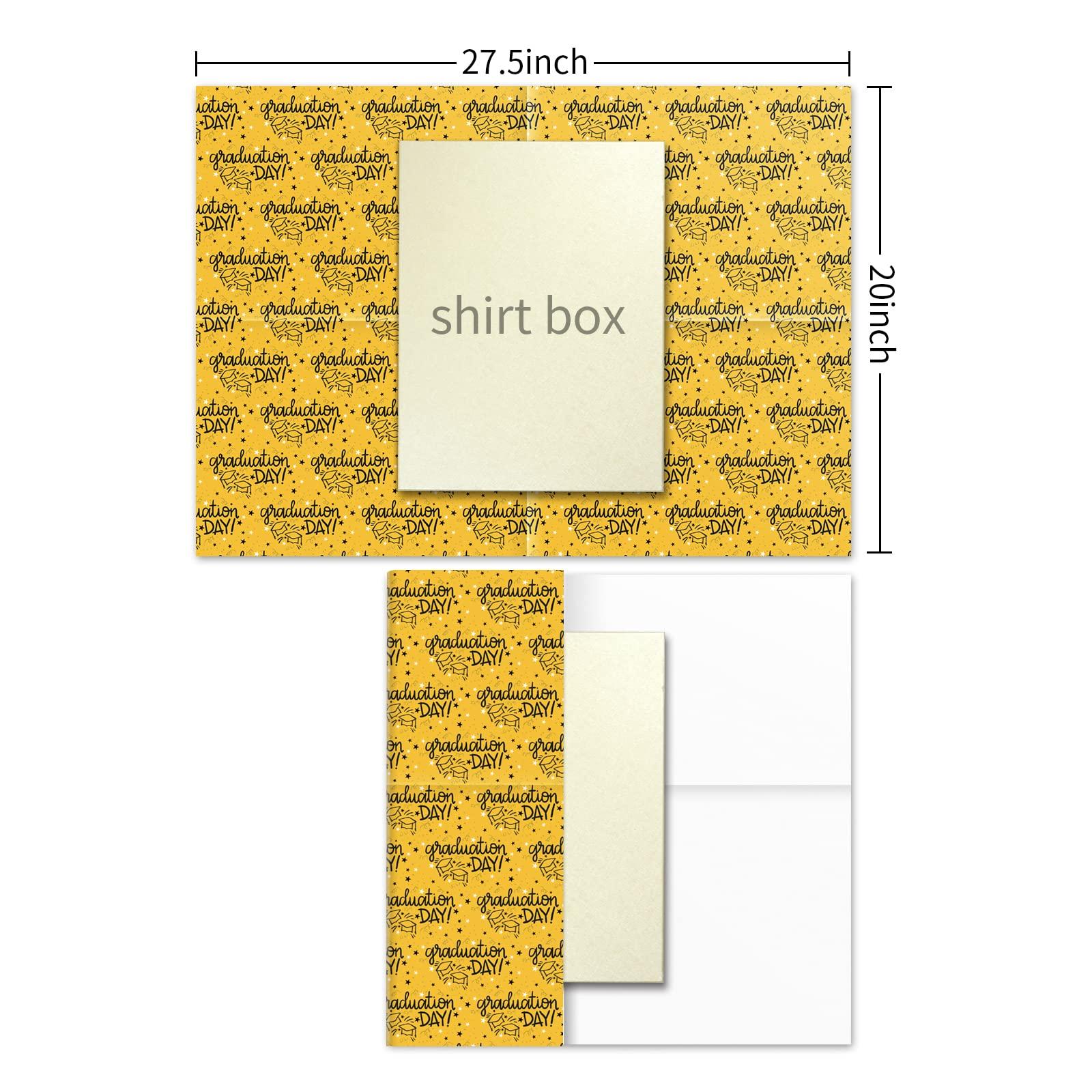 FIEHALA FIEHALA Flat Wrapping Paper Sheets - 12 Sheets with 4 Graduation Patterns - Pre cut & Folded Flat Design (20 inch 27.5 inch Per Sheet)