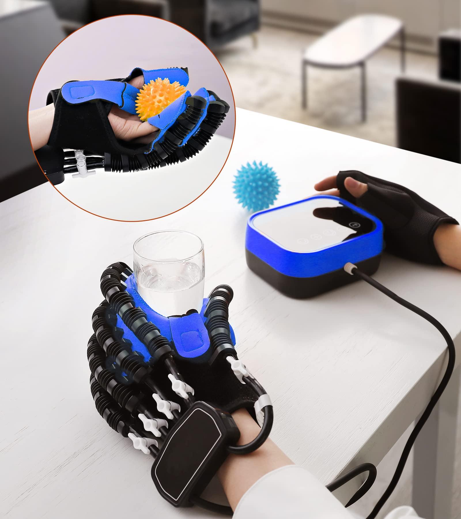 GXXZDN Rehabilitation Robot Gloves Upgrade Hemiplegia Hand Stroke Recovery Equipment with USB Chargeable and Strength Adjustment,Finger Hand Exercise Recovery Equipment (Left Hand XL)
