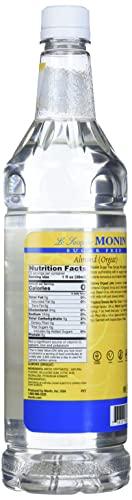 Monin Monin - Sugar Free Almond Syrup, Subtle Sweetness with Rich Almond Flavor, Great for Lattes, Cappuccinos, & Unique Cocktails, Vegan, Non-GMO, Gluten-Free (1 Liter)