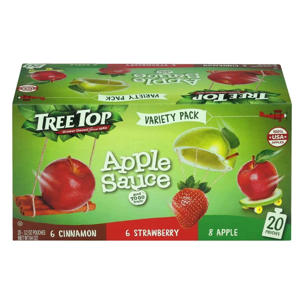 Tree Top Tree Top Apple Sauce Pouches Variety Pack, Apple, Strawberry, Cinnamon, 3.2 oz. each (Pack of 20)