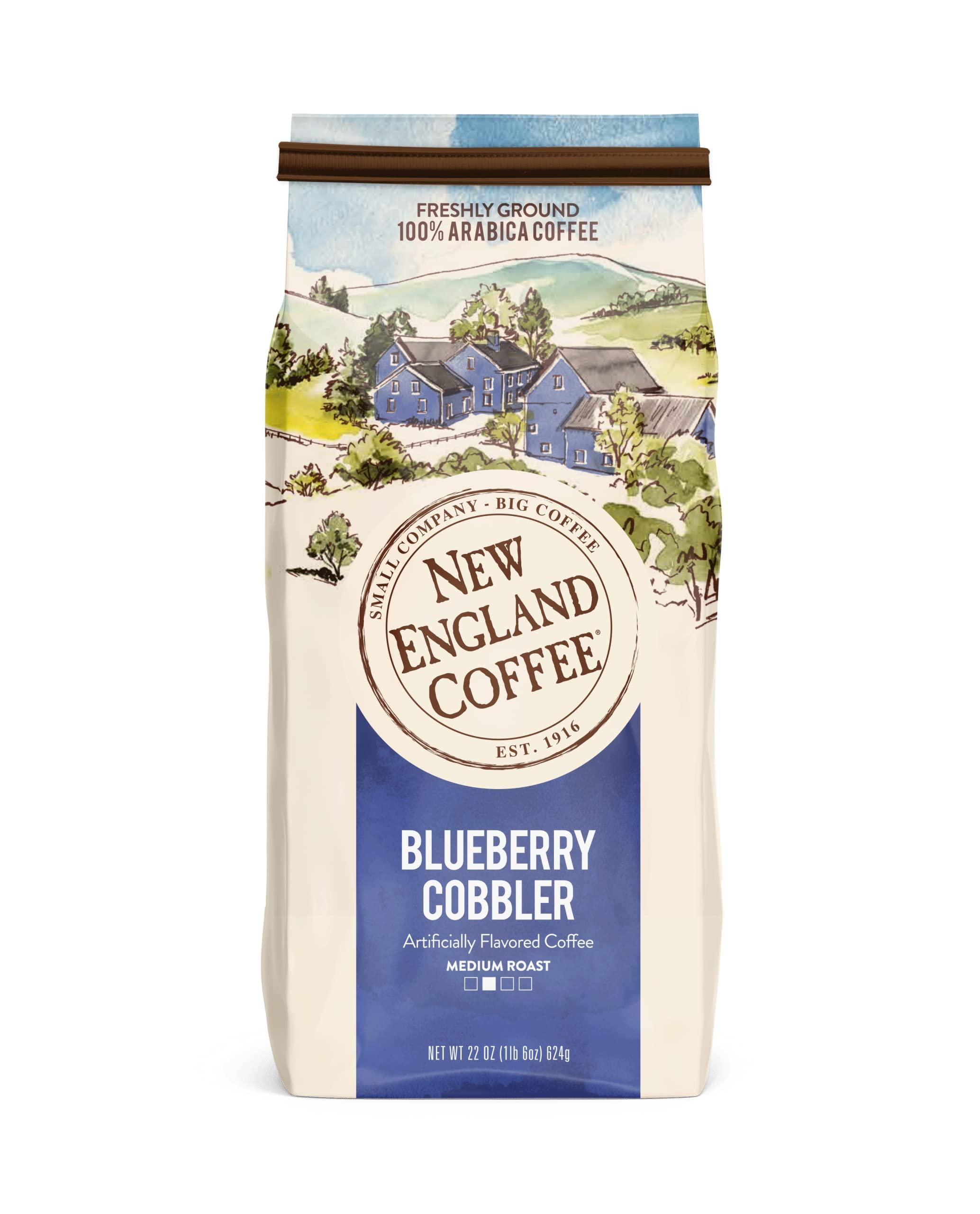 New England Coffee New England Coffee Blueberry Cobbler Medium Roast Ground Coffee, 22oz Bag (Pack of 1)