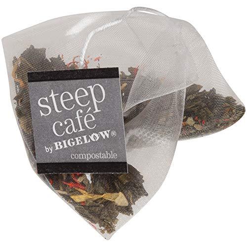 Bigelow Tea Steep Café Organic Tropical Green Tea, 50 Bags per Box, Single Source, Premium Whole Leaf Teas in a Sachet Pyramid Bag, Individually Wrapped in a Foil Pouch, Hot or Iced, by Bigelow Tea