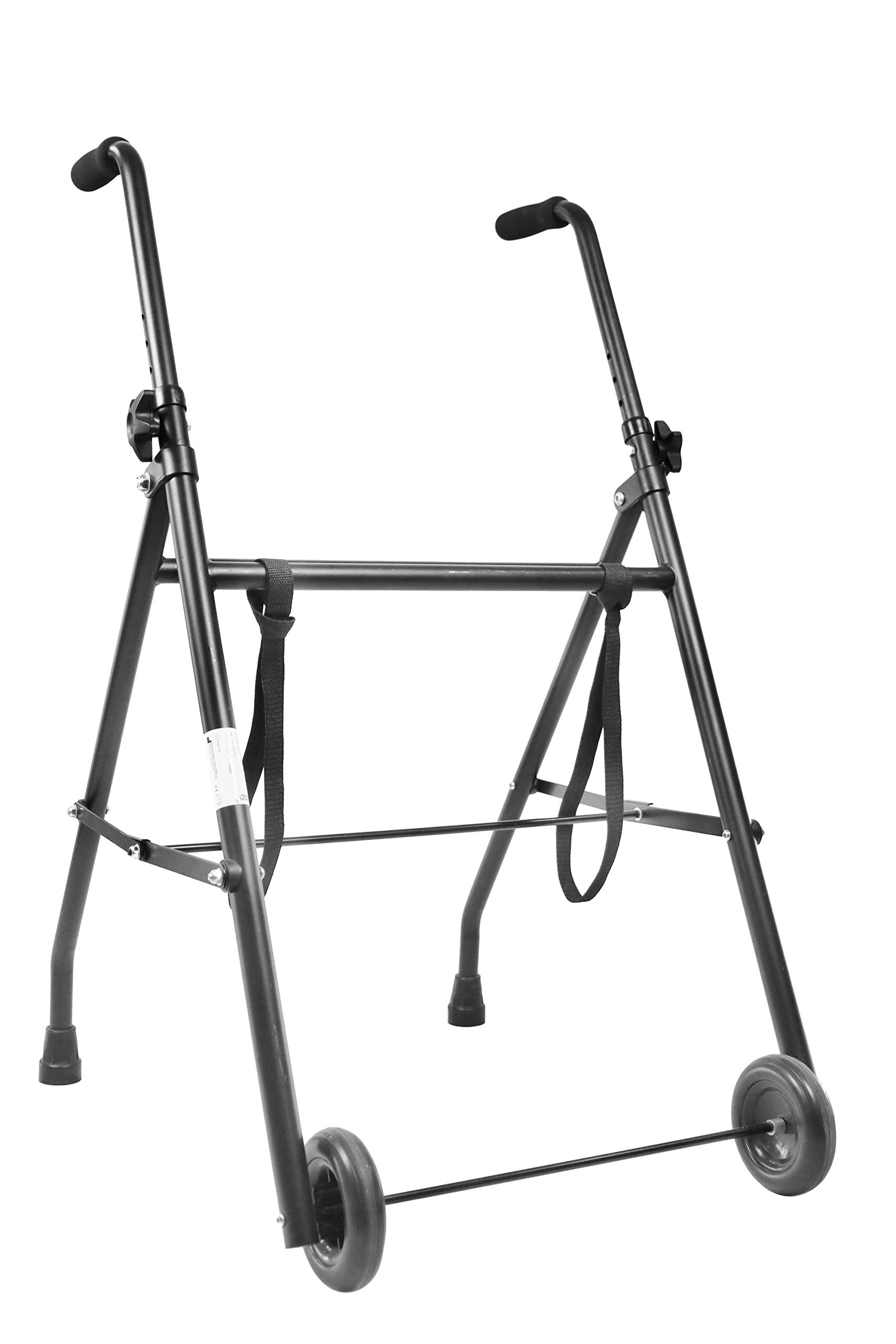 PEPE Mobility Pepe - Folding Walker with Wheels, Walkers for Seniors Foldable, Standard Walker with 2 Wheels, Front Wheeled Walker, Lightweight Walkers for Seniors, Narrow Rolling Walker.