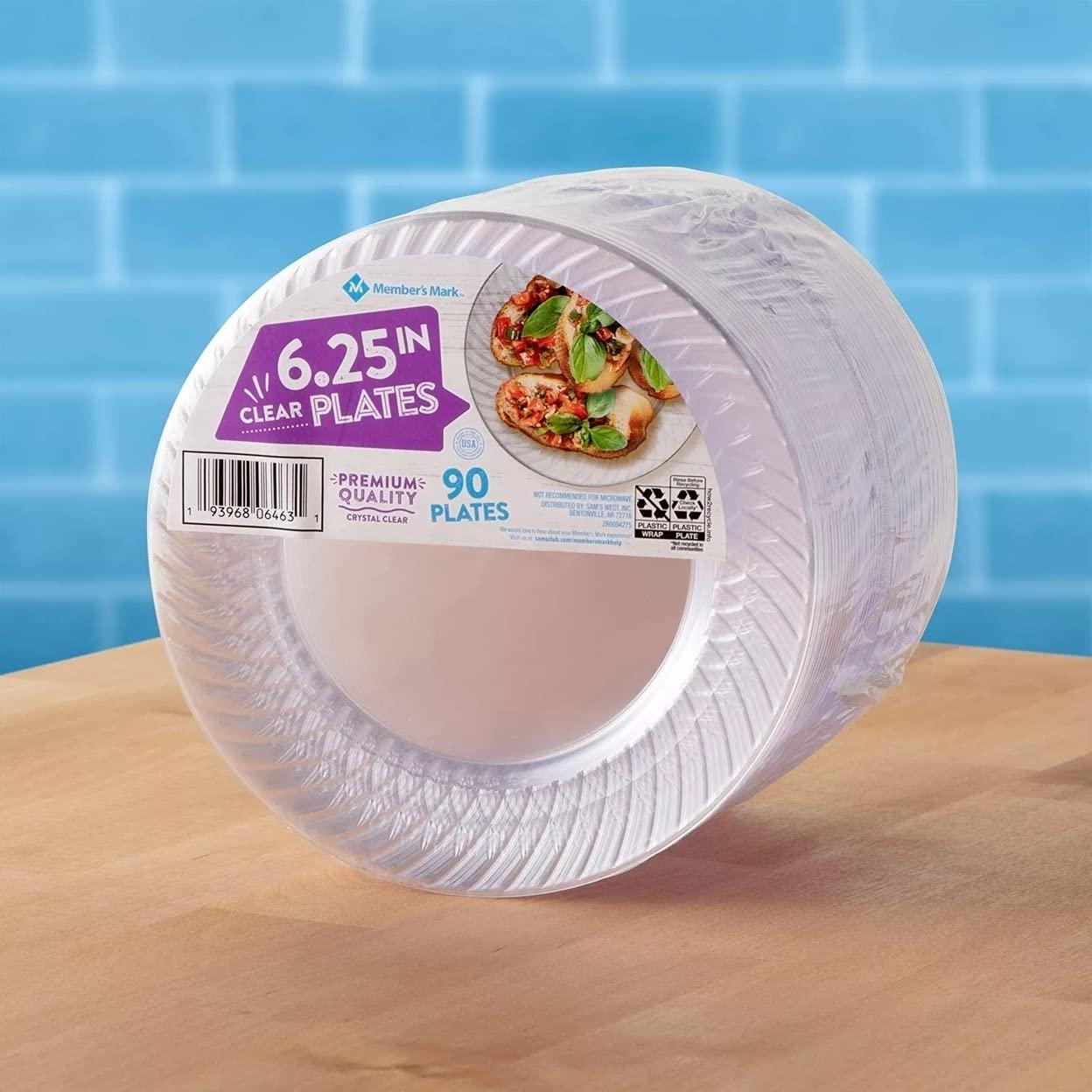Member's Mark Member's Mark Clear Plastic Plates, 6.25" (90 Count)