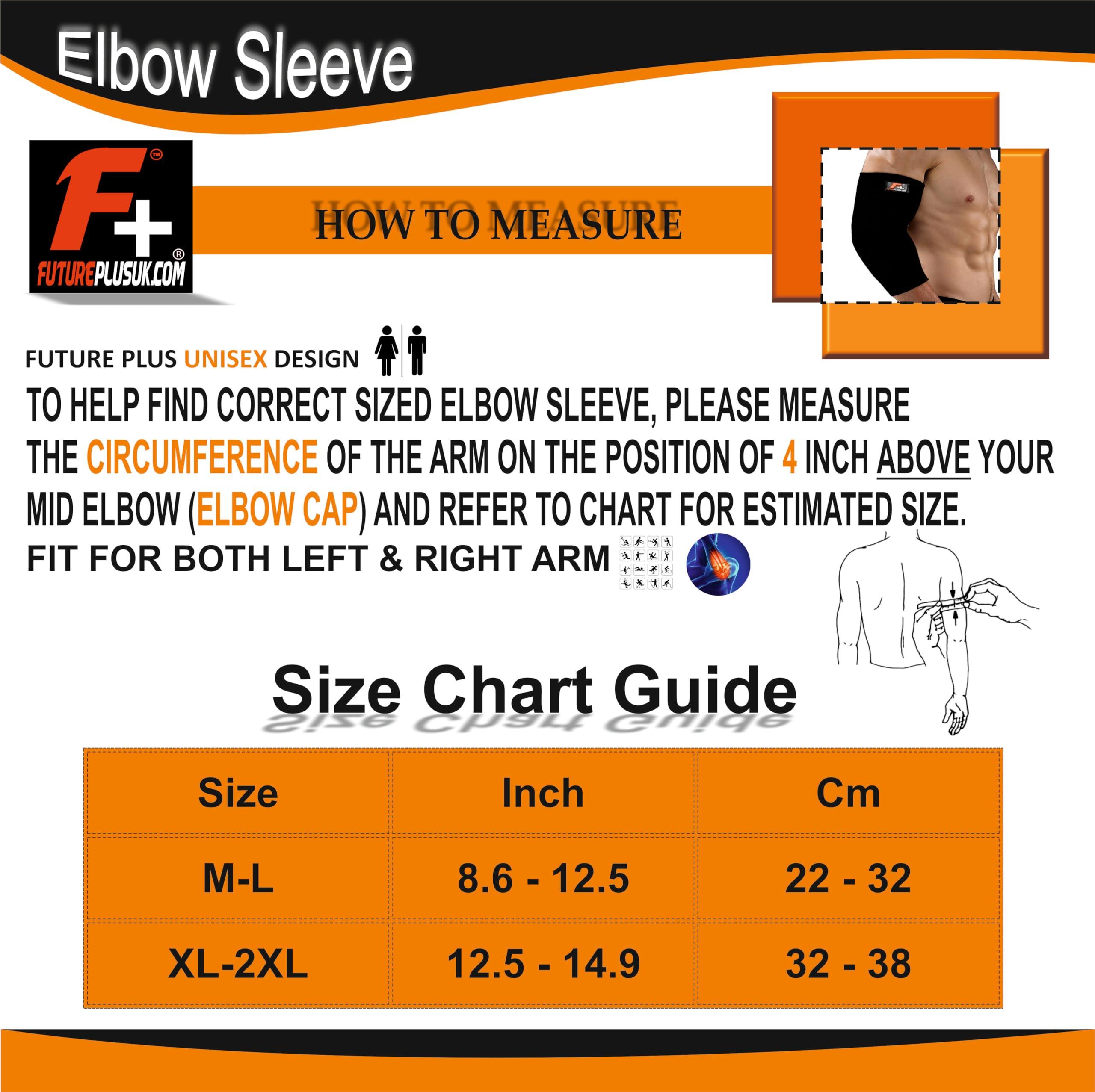 FUTURE PLUS Elbow Support Sleeve Brace | Antislip Elbow Brace Arm Supports for Tennis Elbow, Golfers Elbow, Arthritis, Tendonitis and Joint Pain Relief | Elbow Sleeve For Men\'s and Women(Pair) (XL - 2XL)